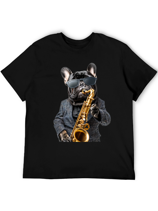 Cool Dog Saxophone T-Shirt - Black