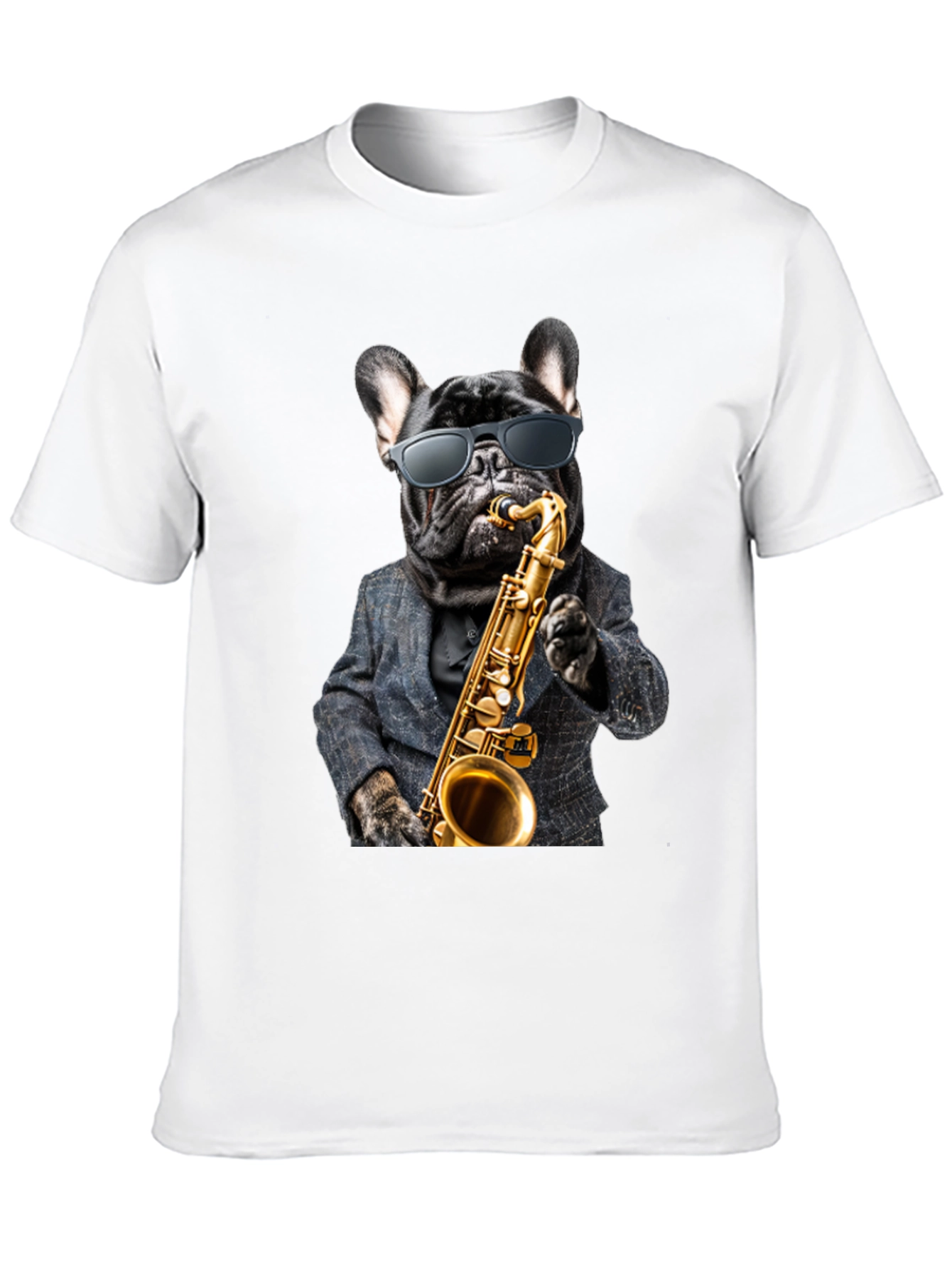 Cool Dog Saxophone T-Shirt - Black