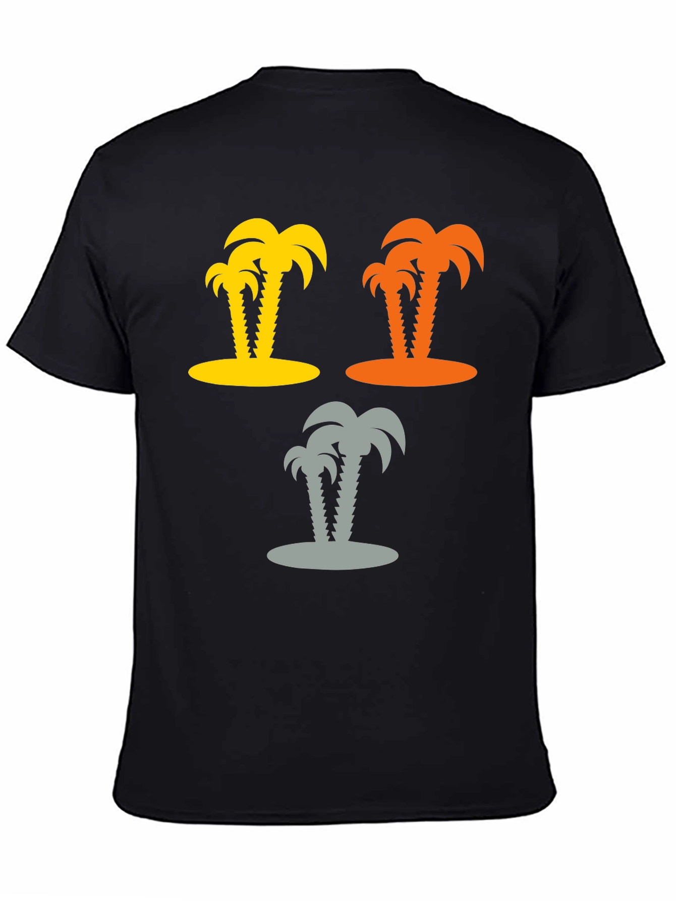 Tropical Palm Tree Graphic T-Shirt - Black
