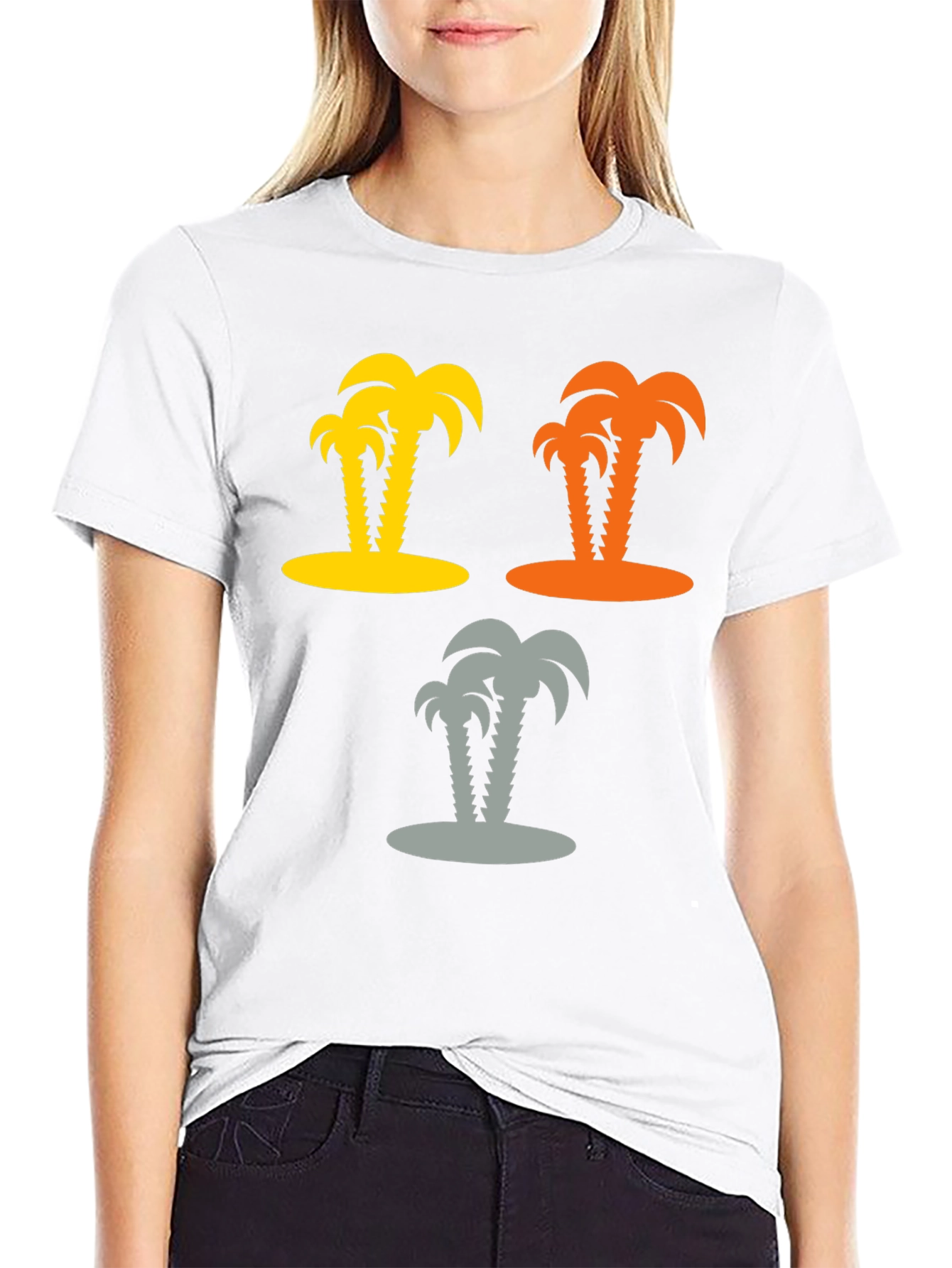Tropical Palm Tree Graphic T-Shirt - Black