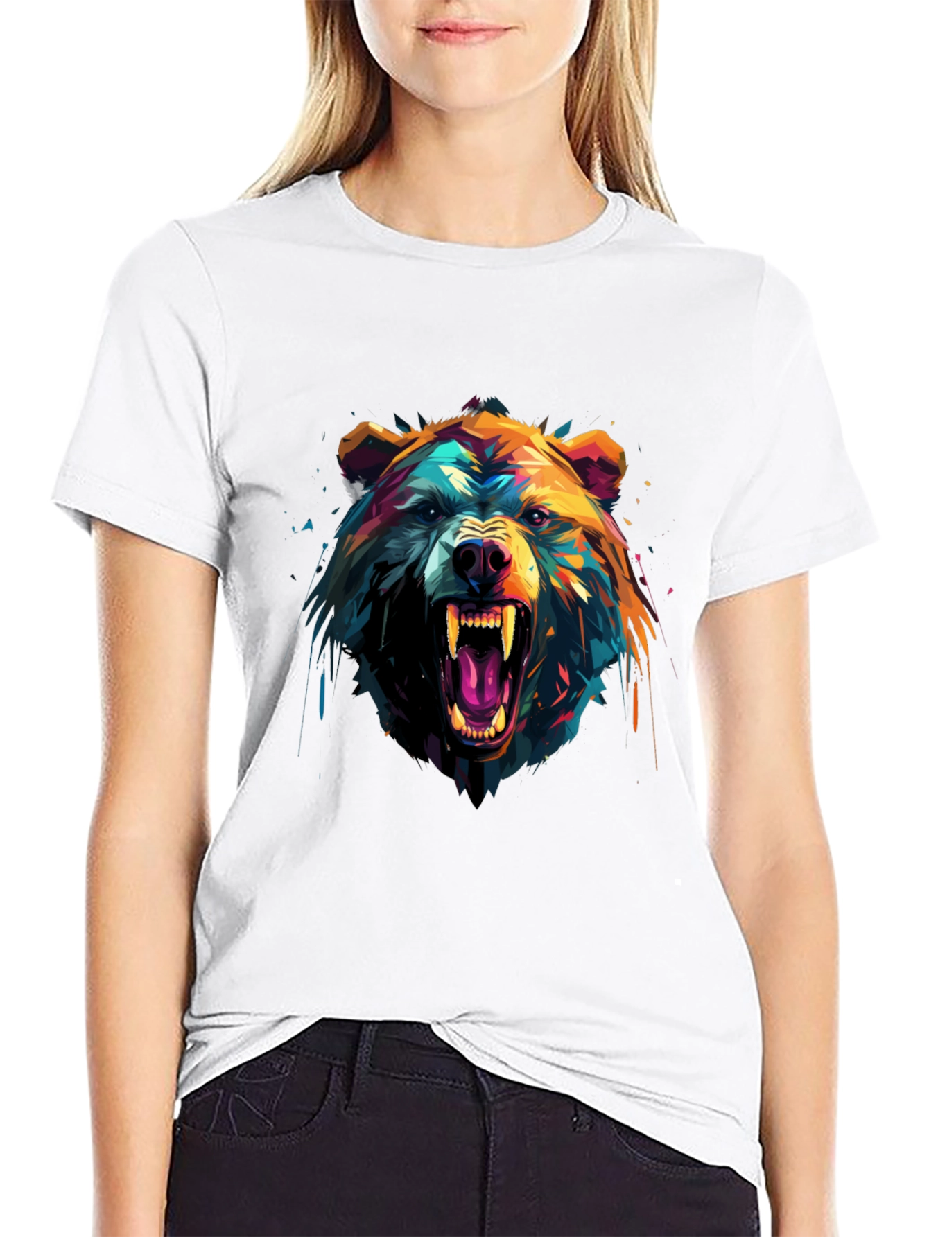 Bold Bear Graphic Black T-Shirt