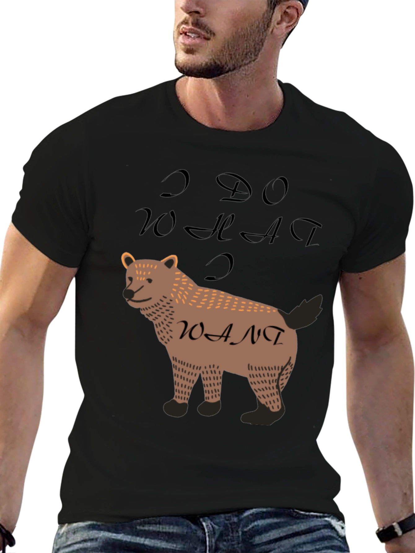 I Do What I Want Bear Graphic Tee