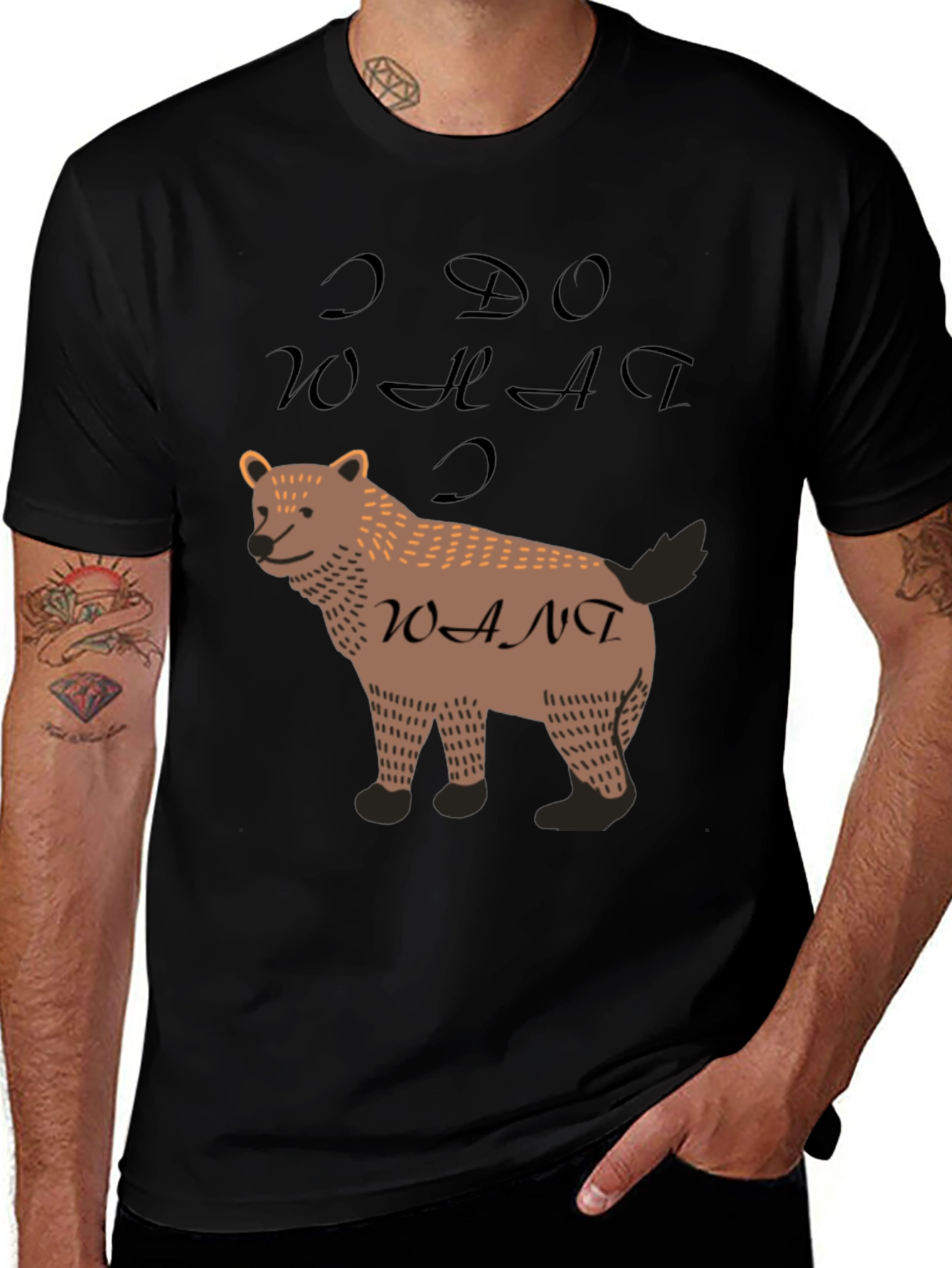 I Do What I Want Bear Graphic Tee