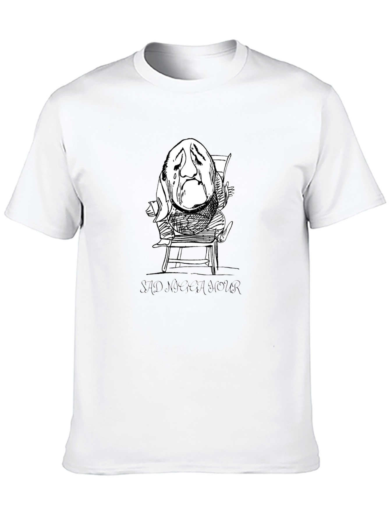 Sad Mans Humor Graphic Tee - Black
