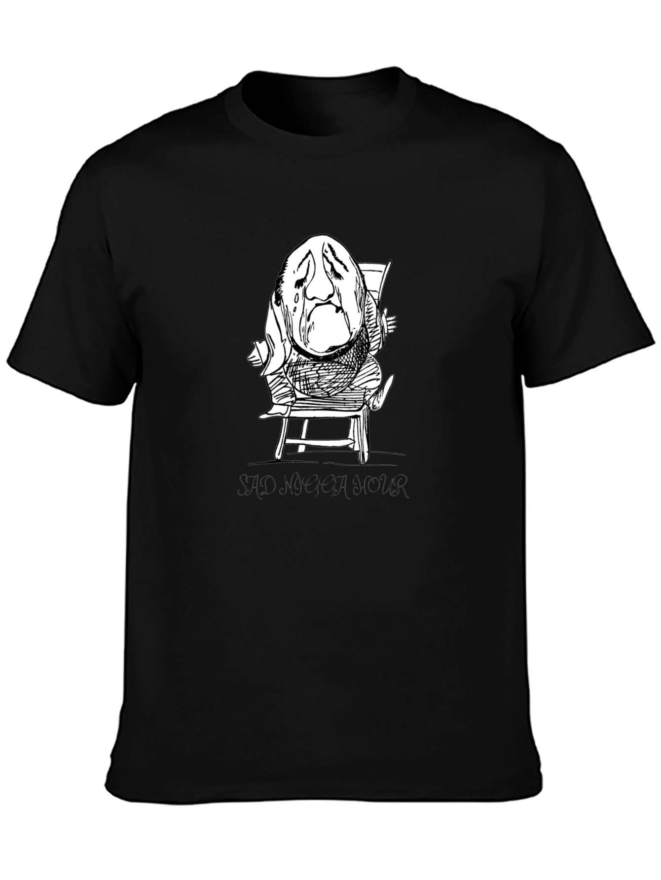 Sad Mans Humor Graphic Tee - Black