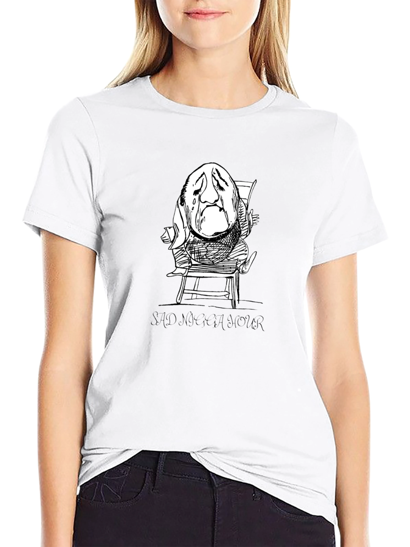 Sad Mans Humor Graphic Tee - Black
