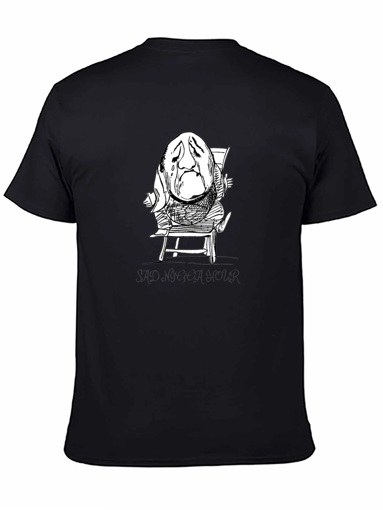 Sad Mans Humor Graphic Tee - Black