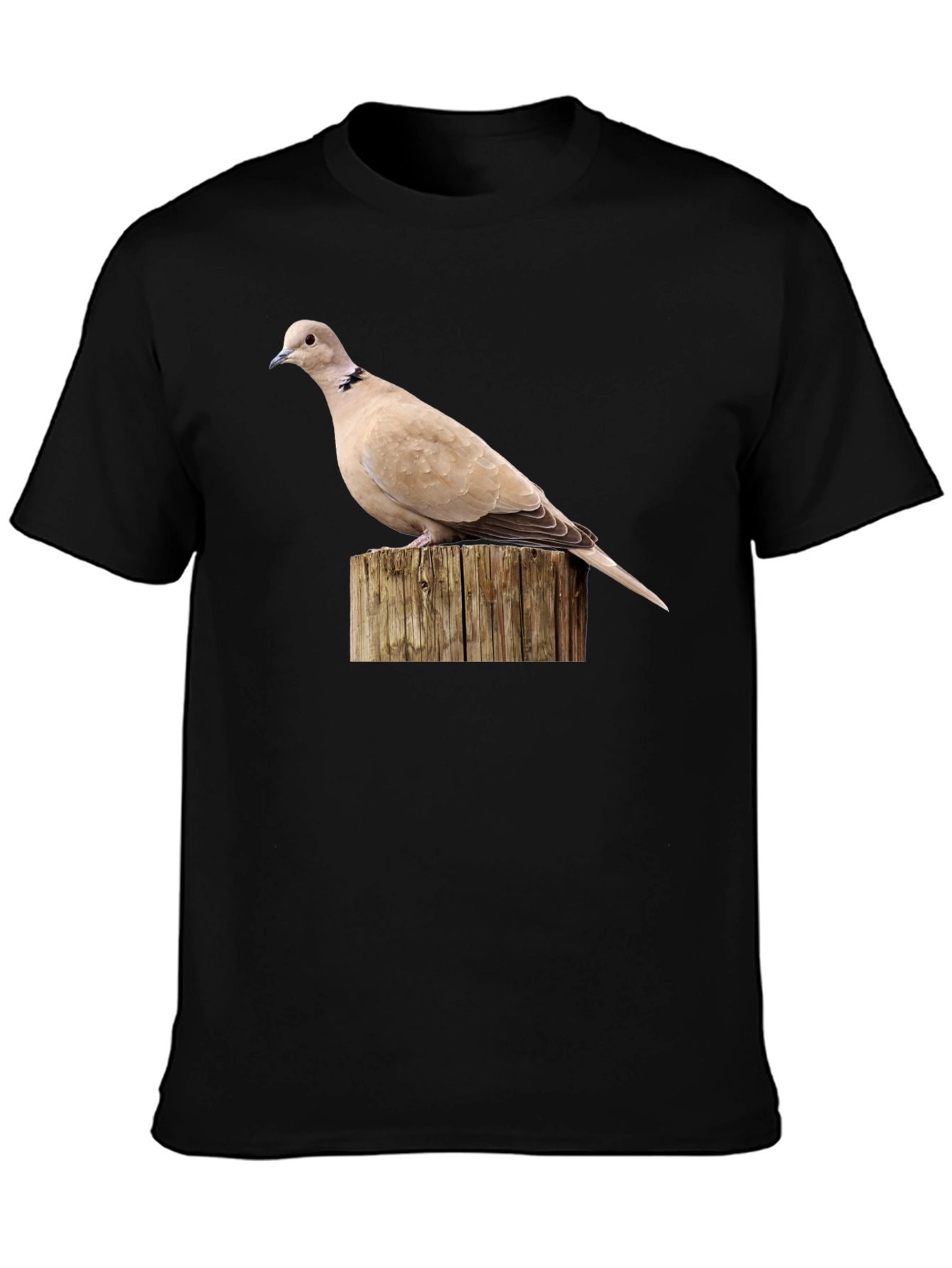 Dove on Wood Graphic Tee - Black