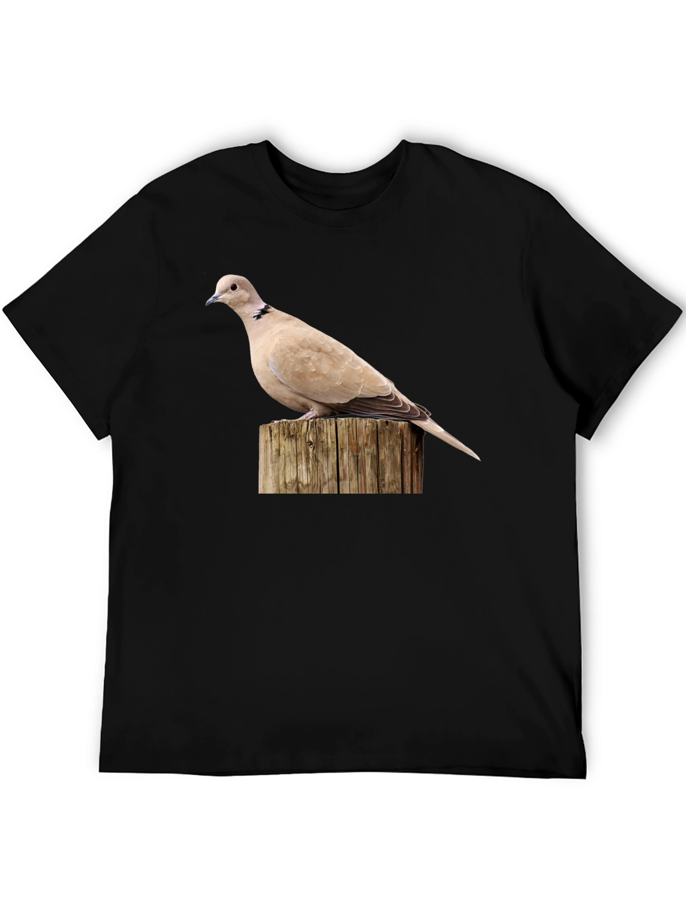 Dove on Wood Graphic Tee - Black