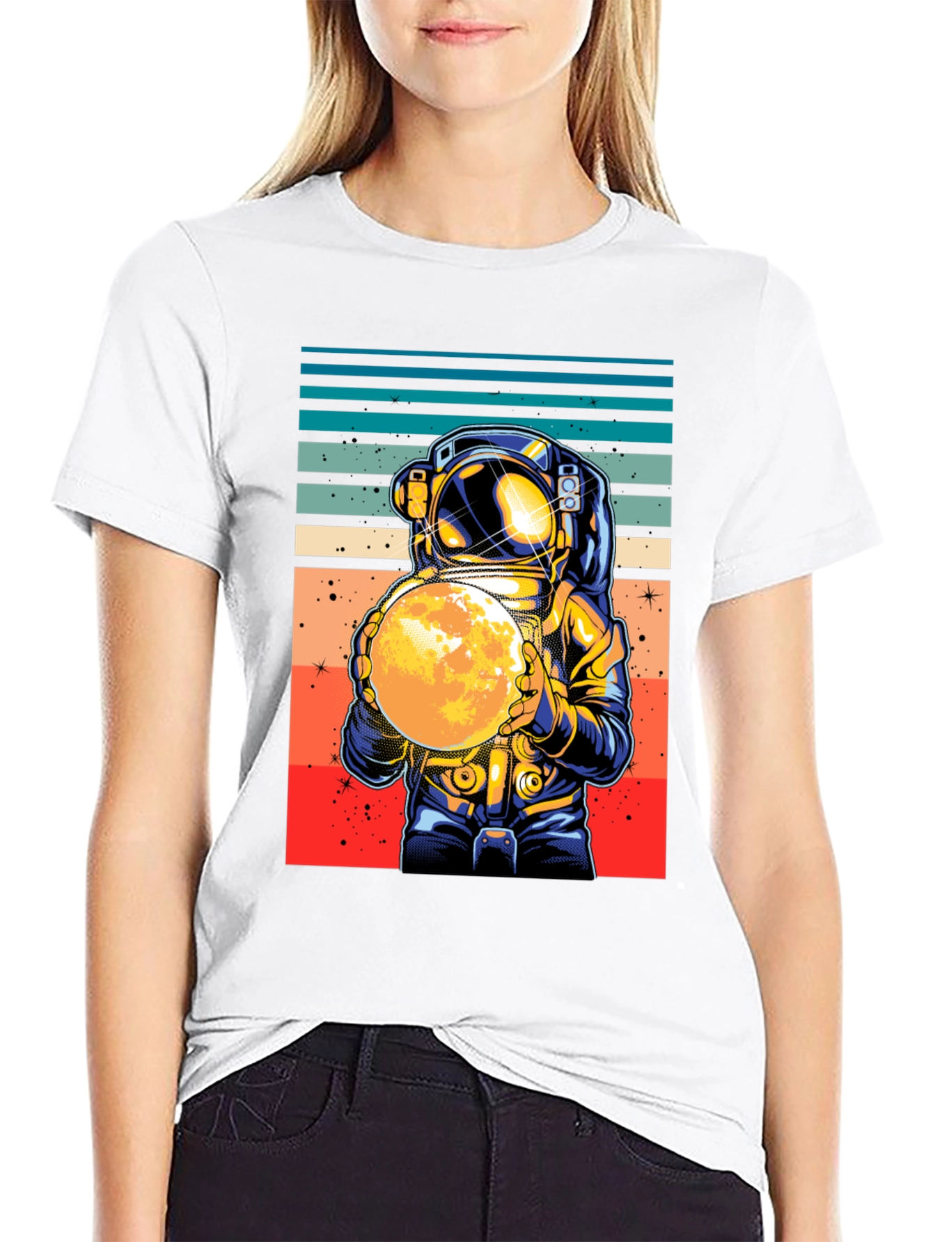 Retro Astronaut Moon T-Shirt