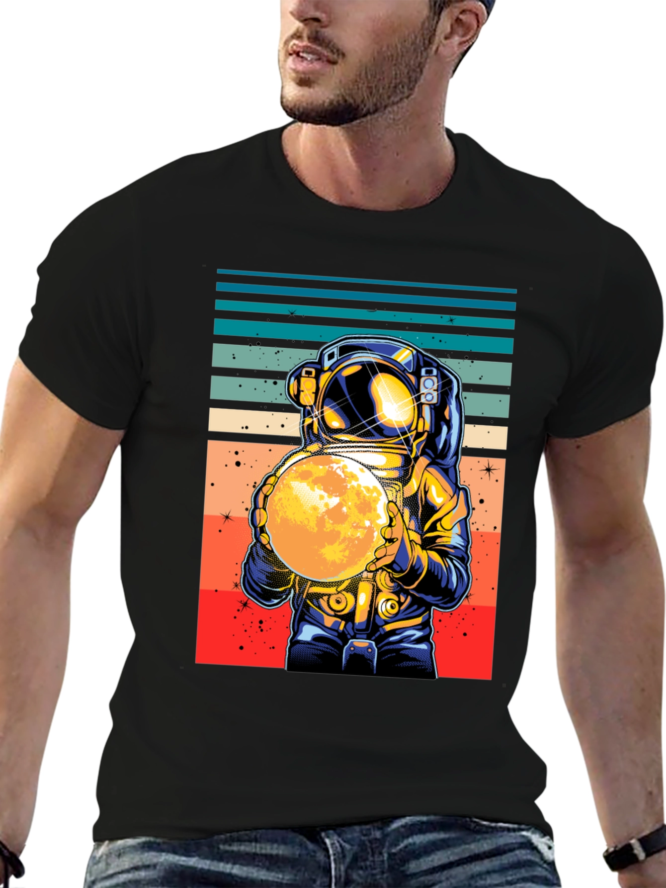 Retro Astronaut Moon T-Shirt