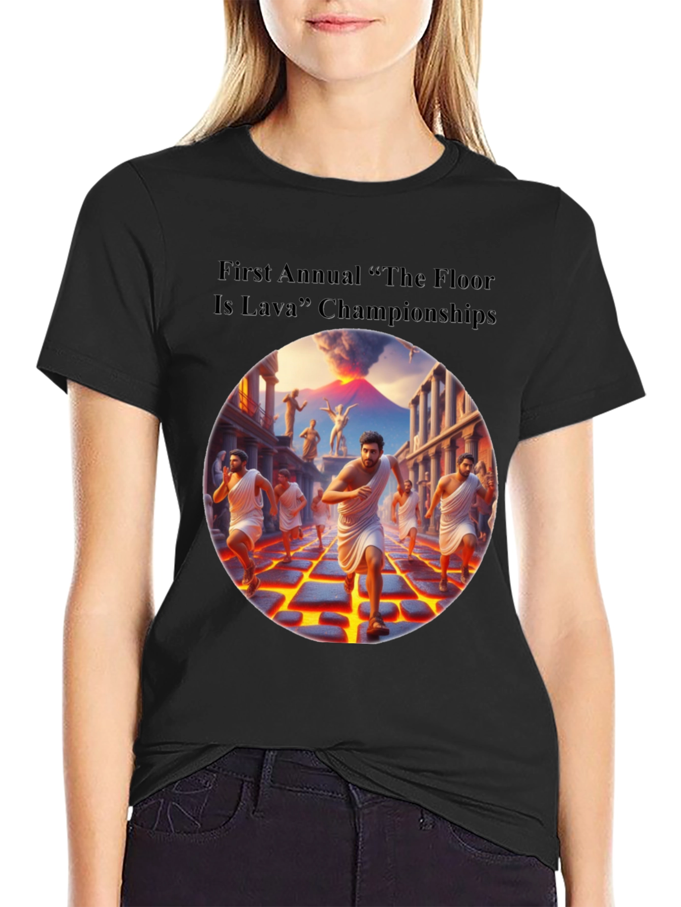 The Floor Is Lava Championship Black T-Shirt