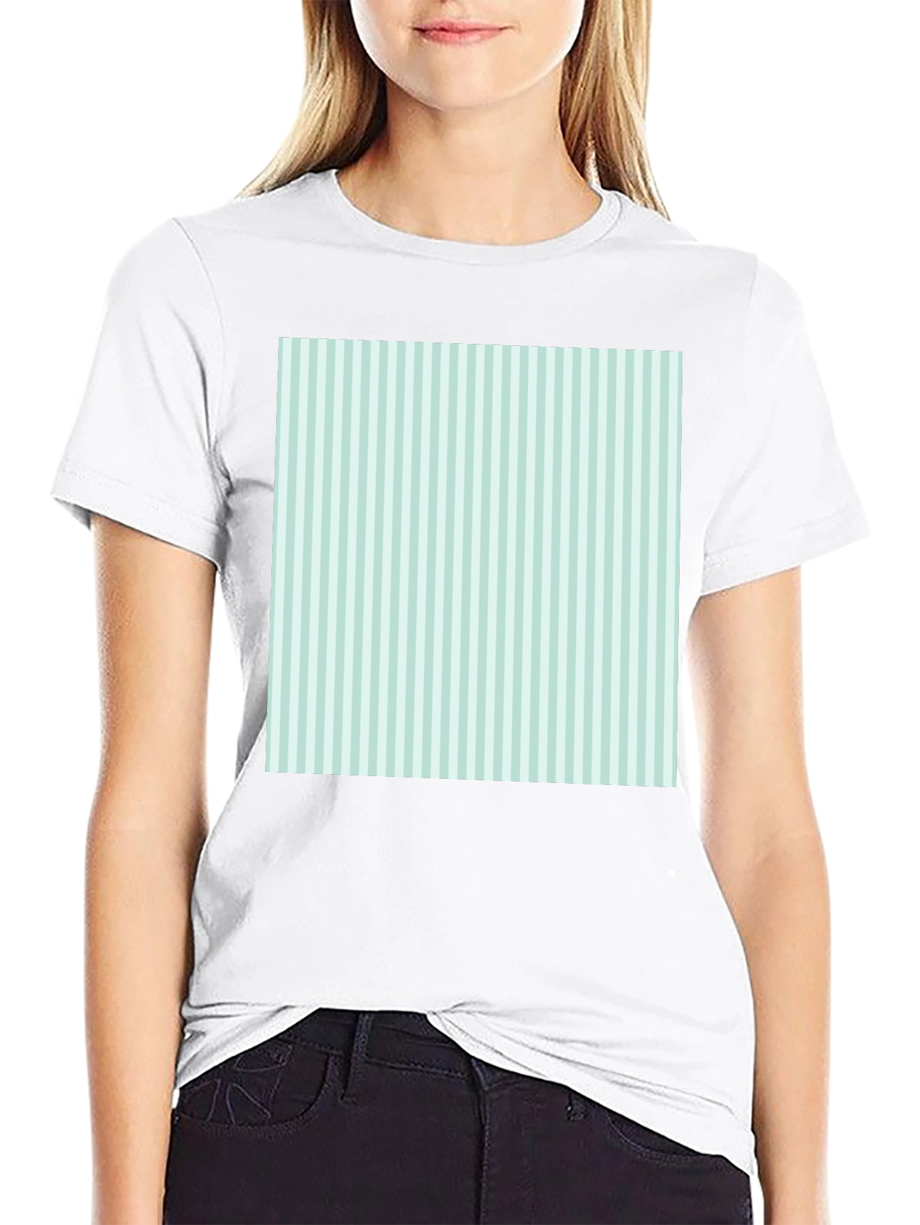 Striped Square Tee - Modern Graphic T-Shirt