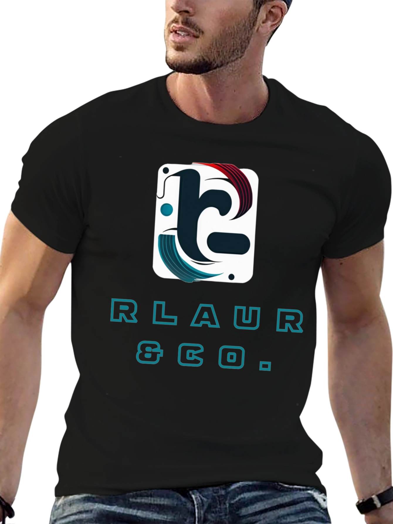 RLAUR & CO. Graphic Print Black T-Shirt