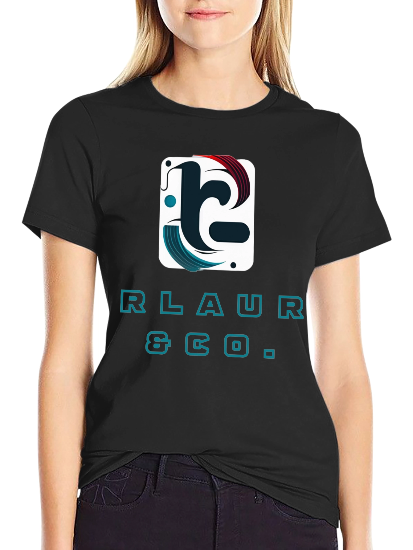 RLAUR & CO. Graphic Print Black T-Shirt