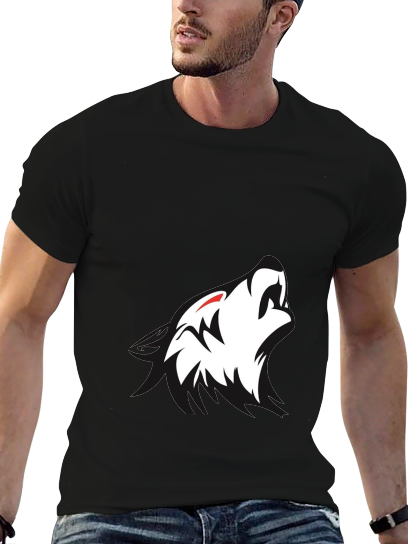 Black Wolf Graphic Tee - Modern Style