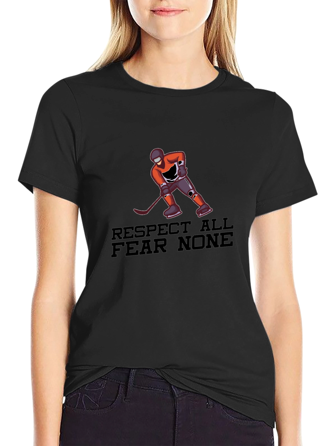 Respect All Fear None Hockey Graphic Tee