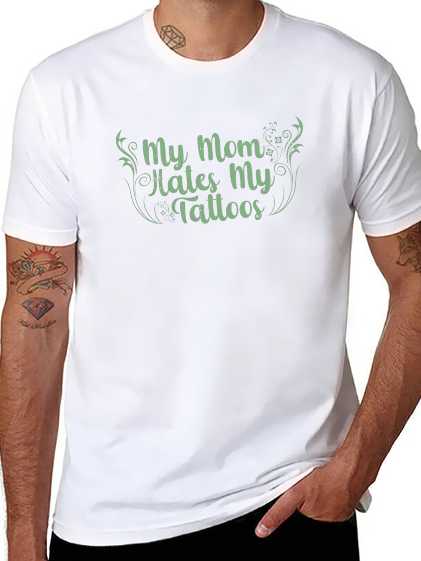 My Mom Hates My Tattoos Graphic Tee - Black