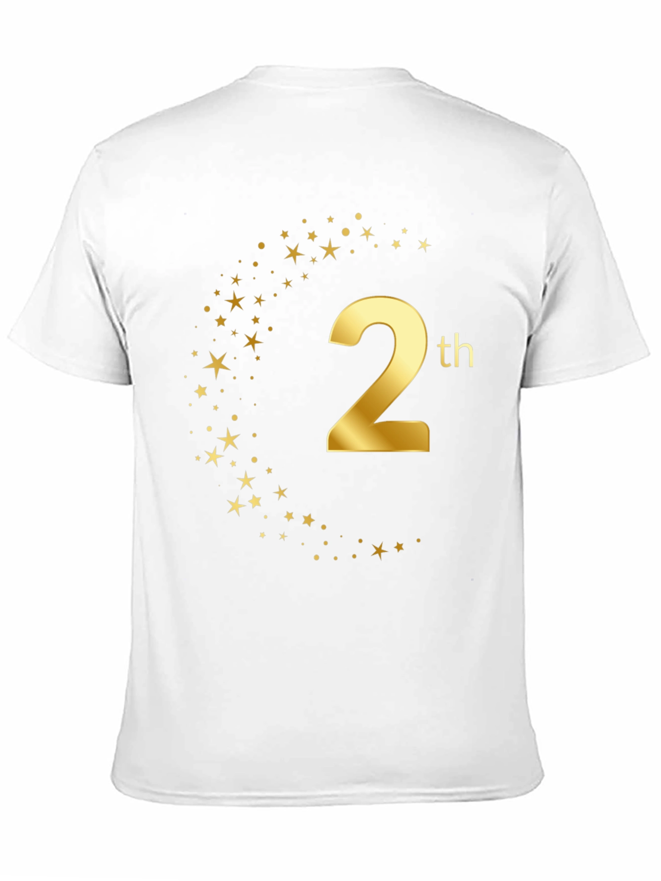 2th Birthday Graphic Tee - Gold Star Design