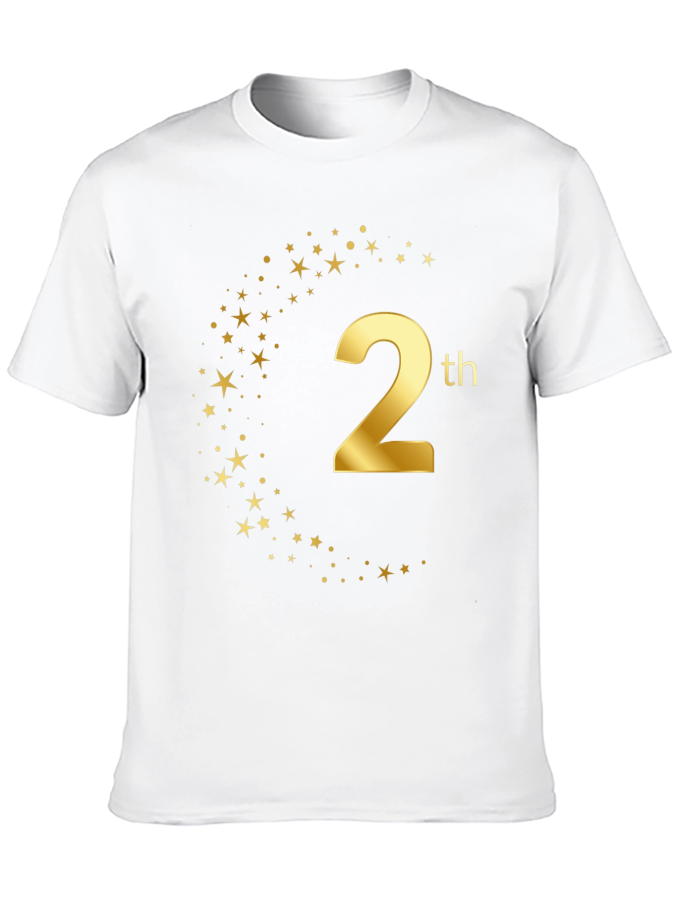 2th Birthday Graphic Tee - Gold Star Design