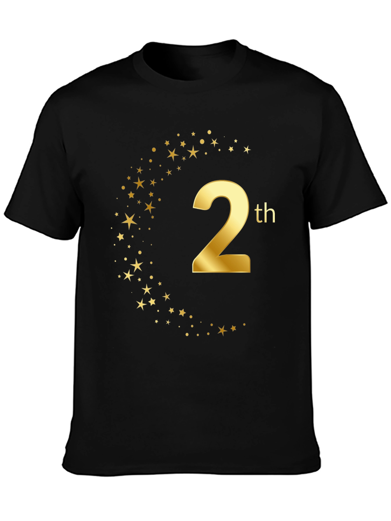 2th Birthday Graphic Tee - Gold Star Design