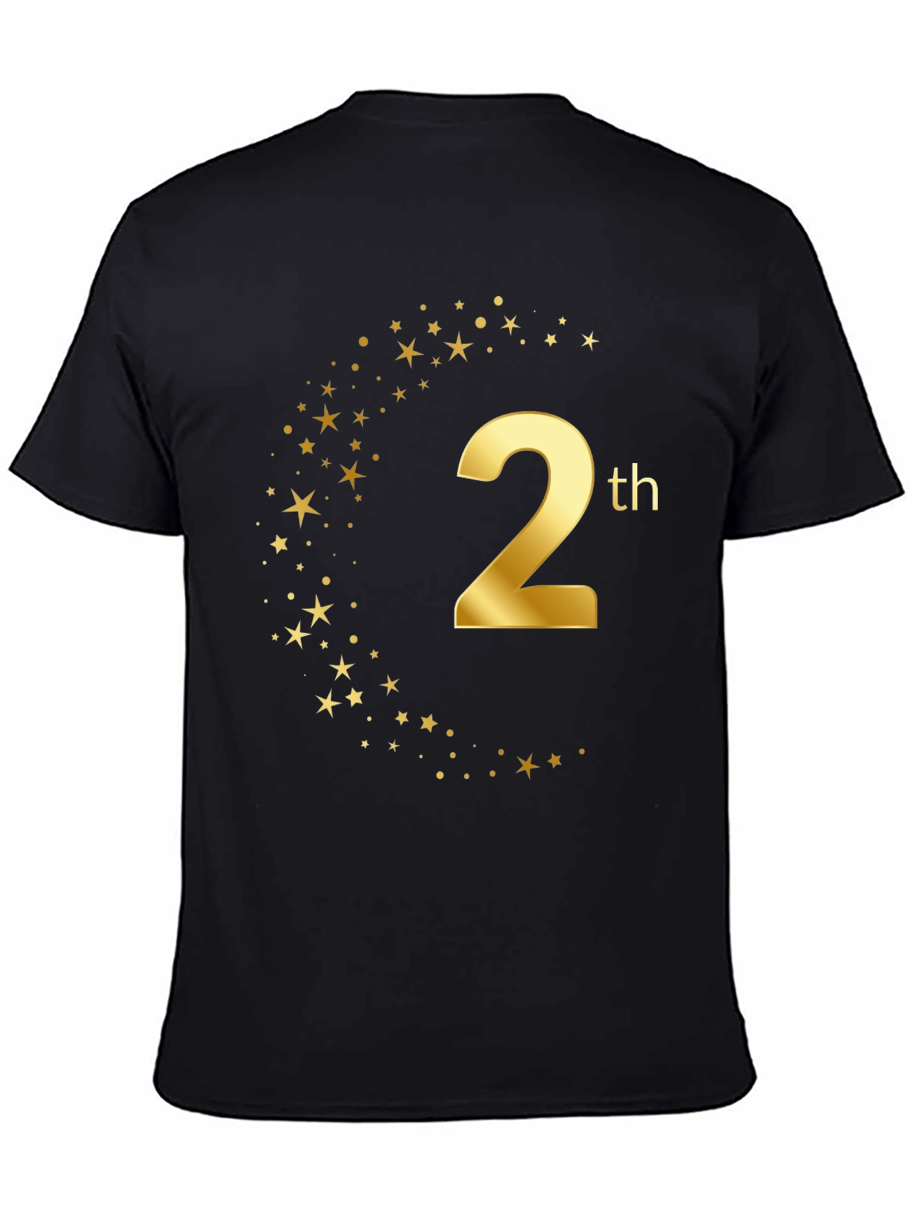 2th Birthday Graphic Tee - Gold Star Design