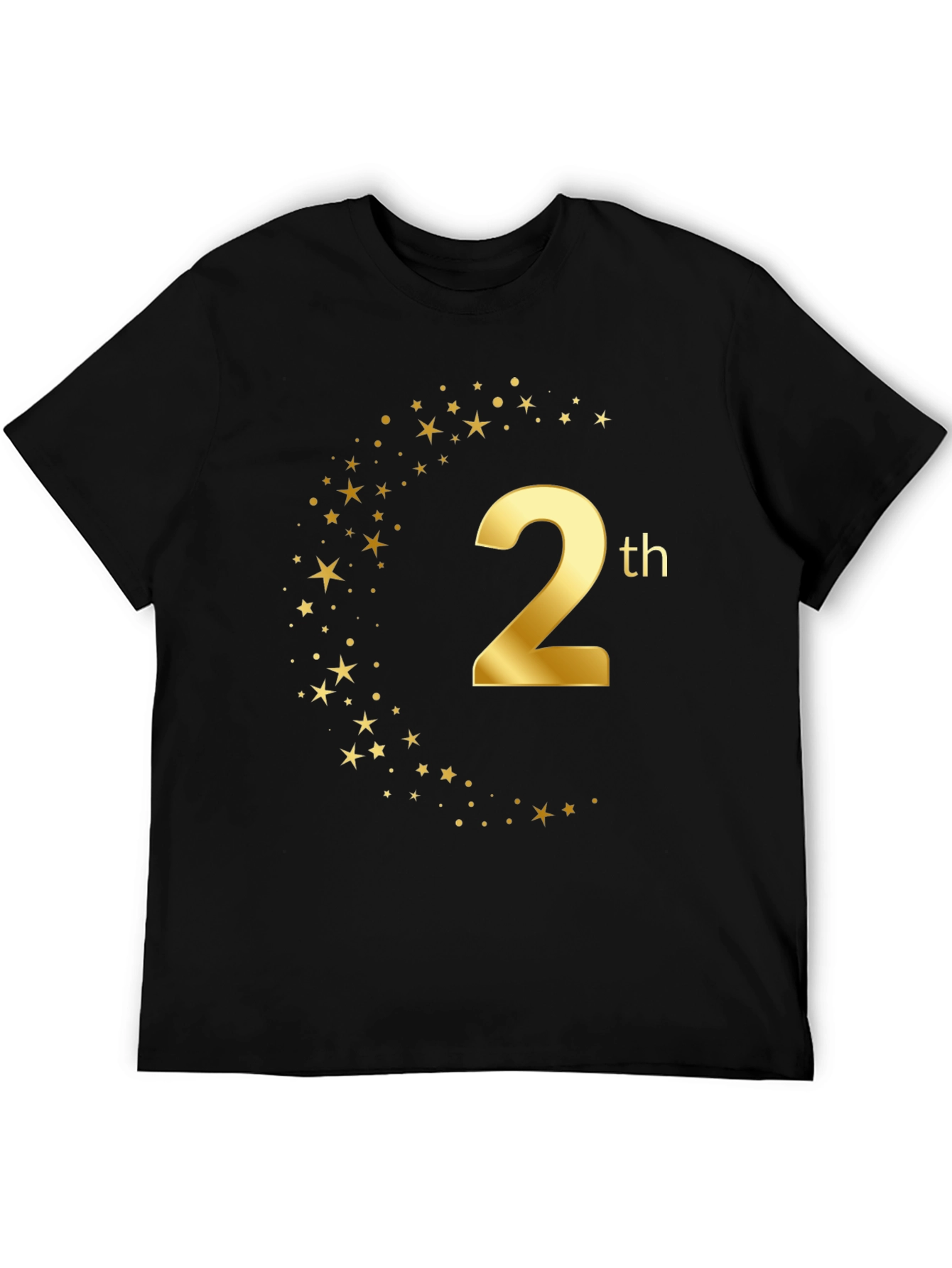 2th Birthday Graphic Tee - Gold Star Design