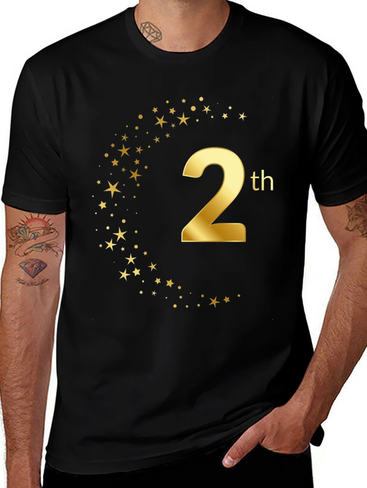 2th Birthday Graphic Tee - Gold Star Design