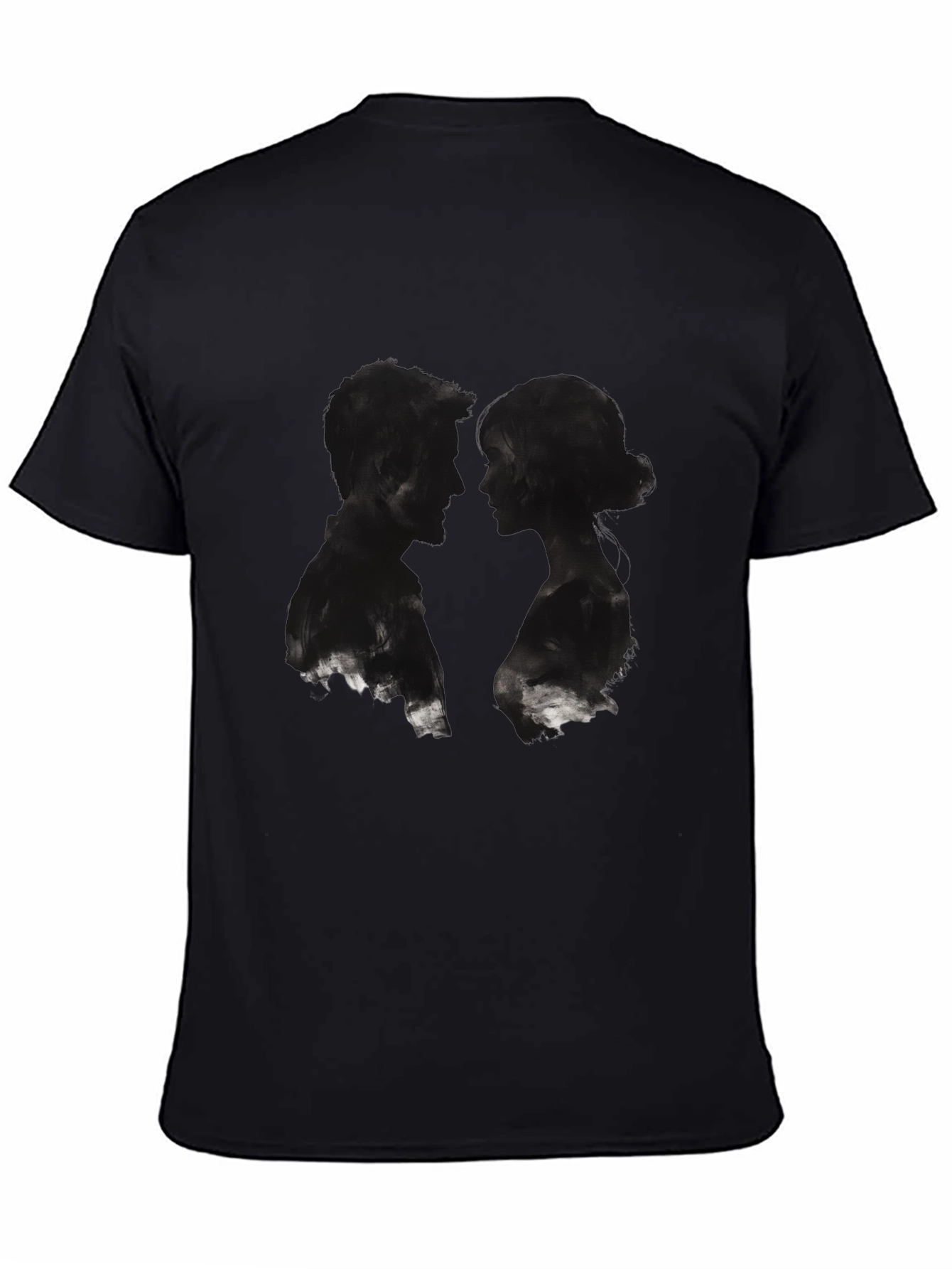 Silhouette Couple Graphic Black T-Shirt
