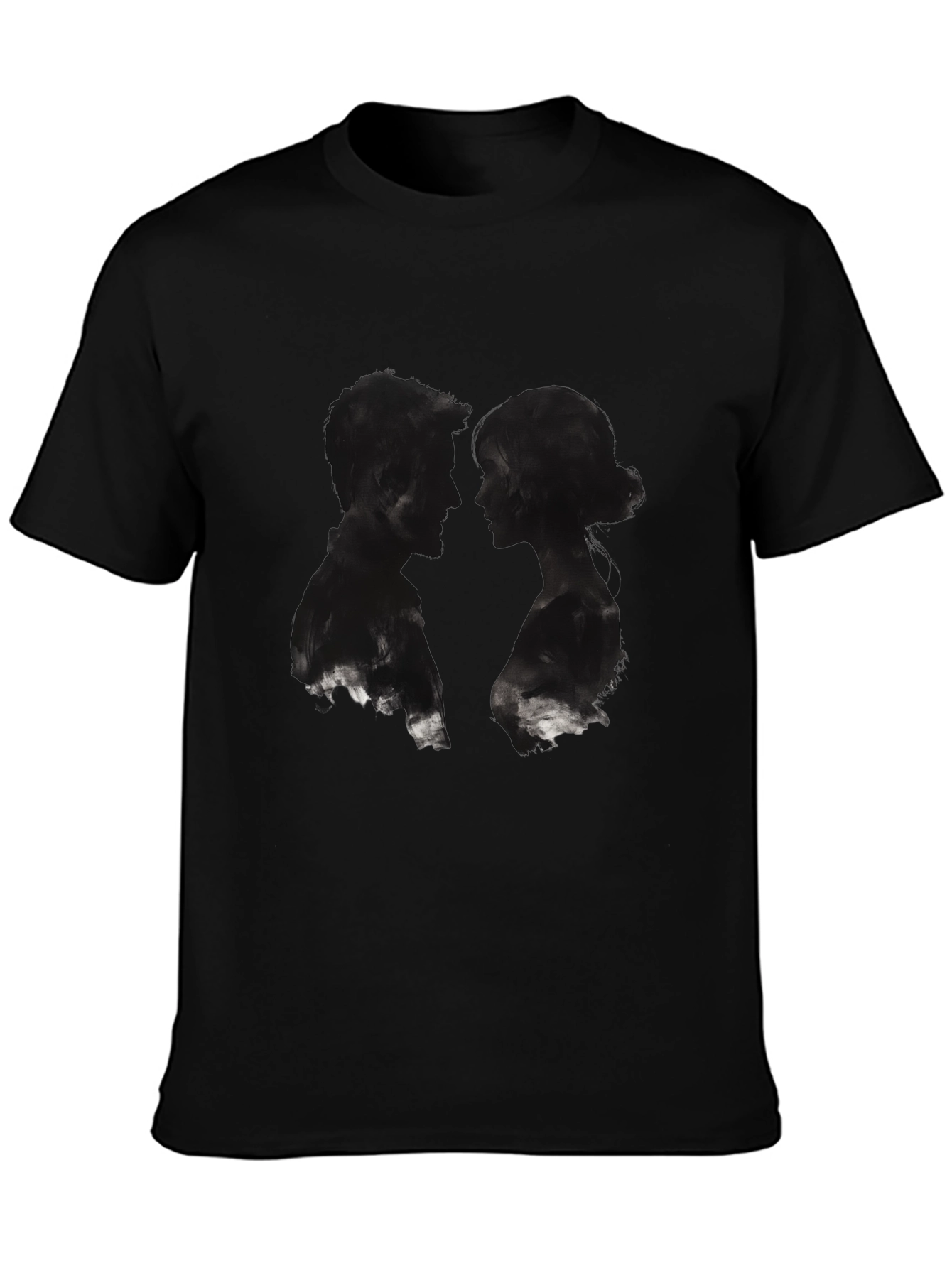 Silhouette Couple Graphic Black T-Shirt