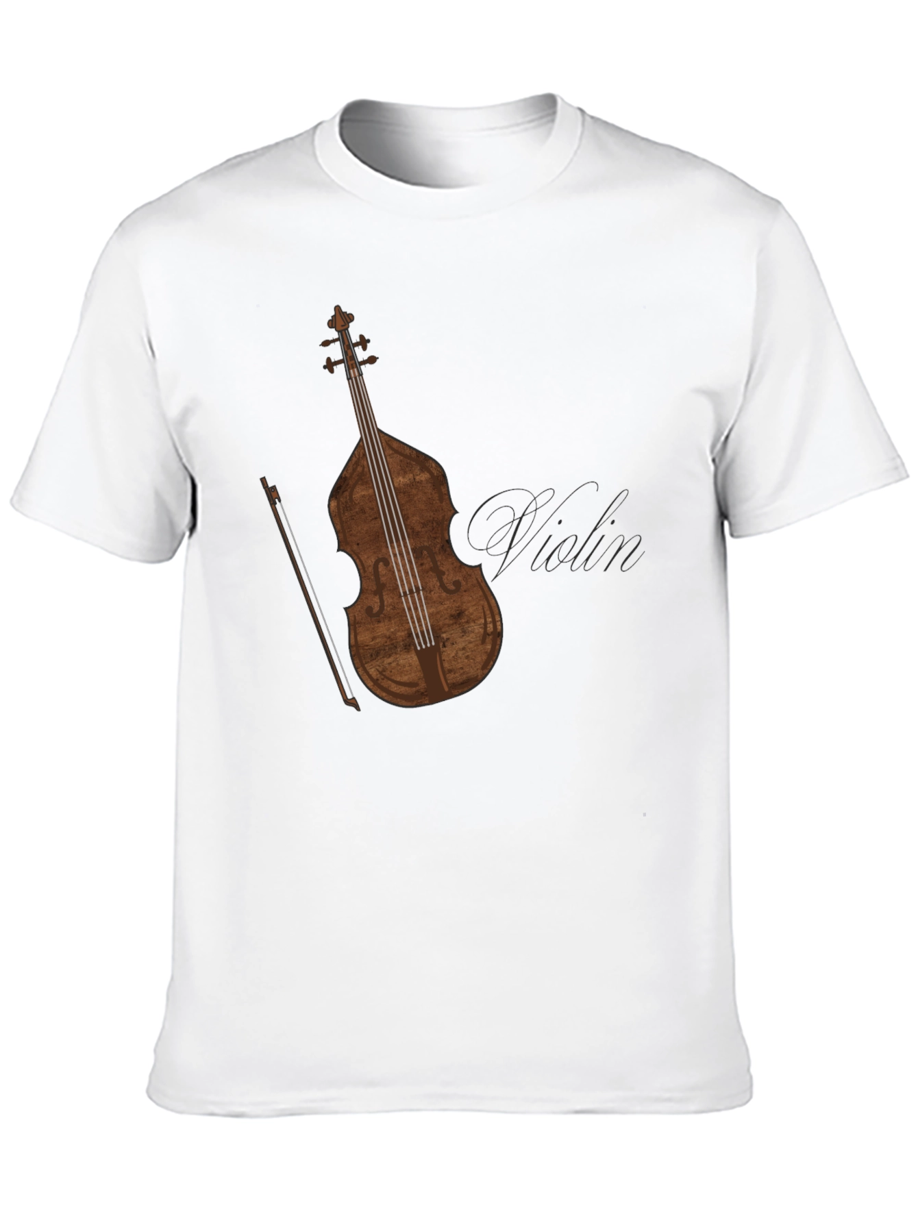 Mens Black T-Shirt with Violin Graphic