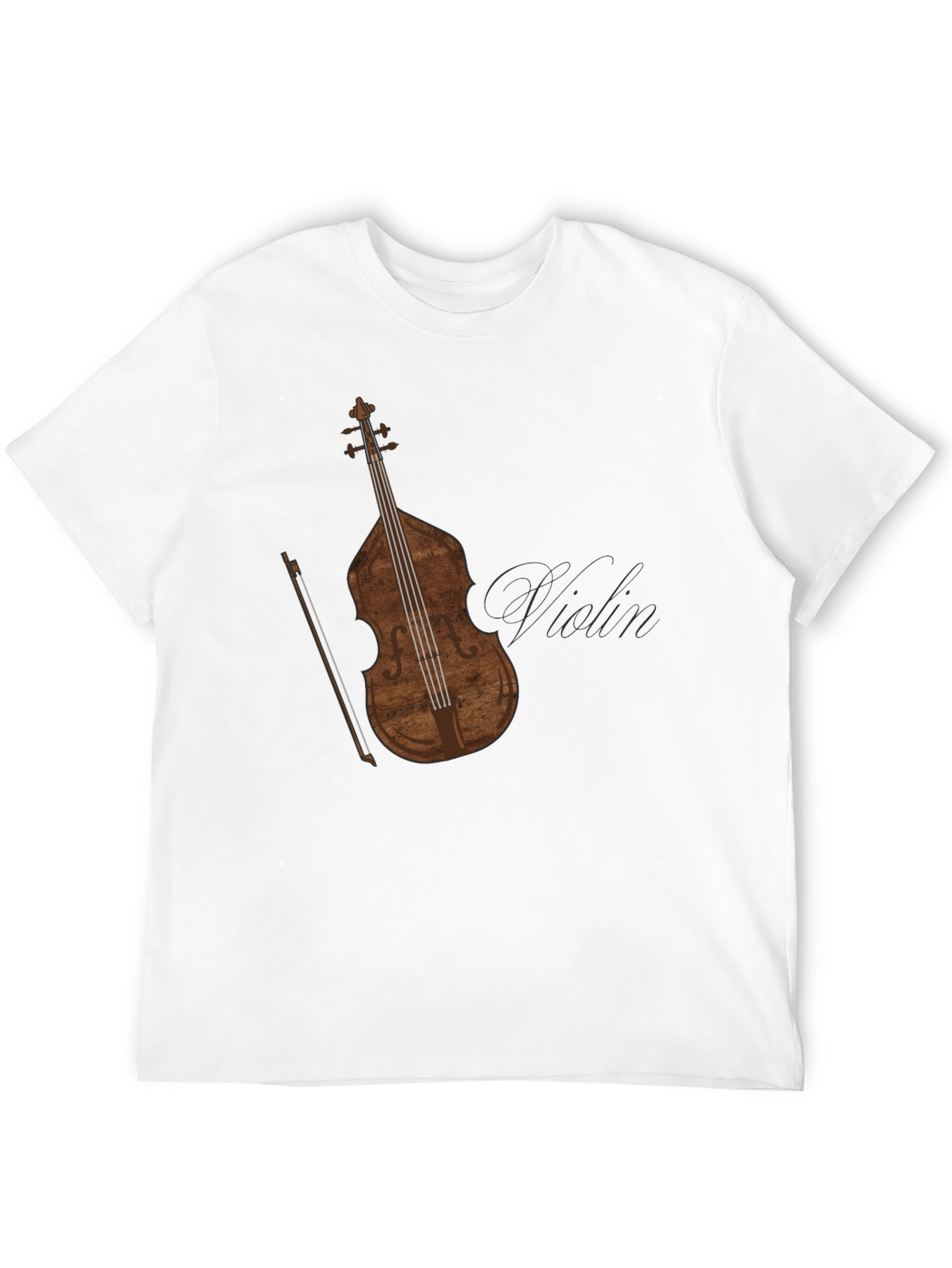 Mens Black T-Shirt with Violin Graphic