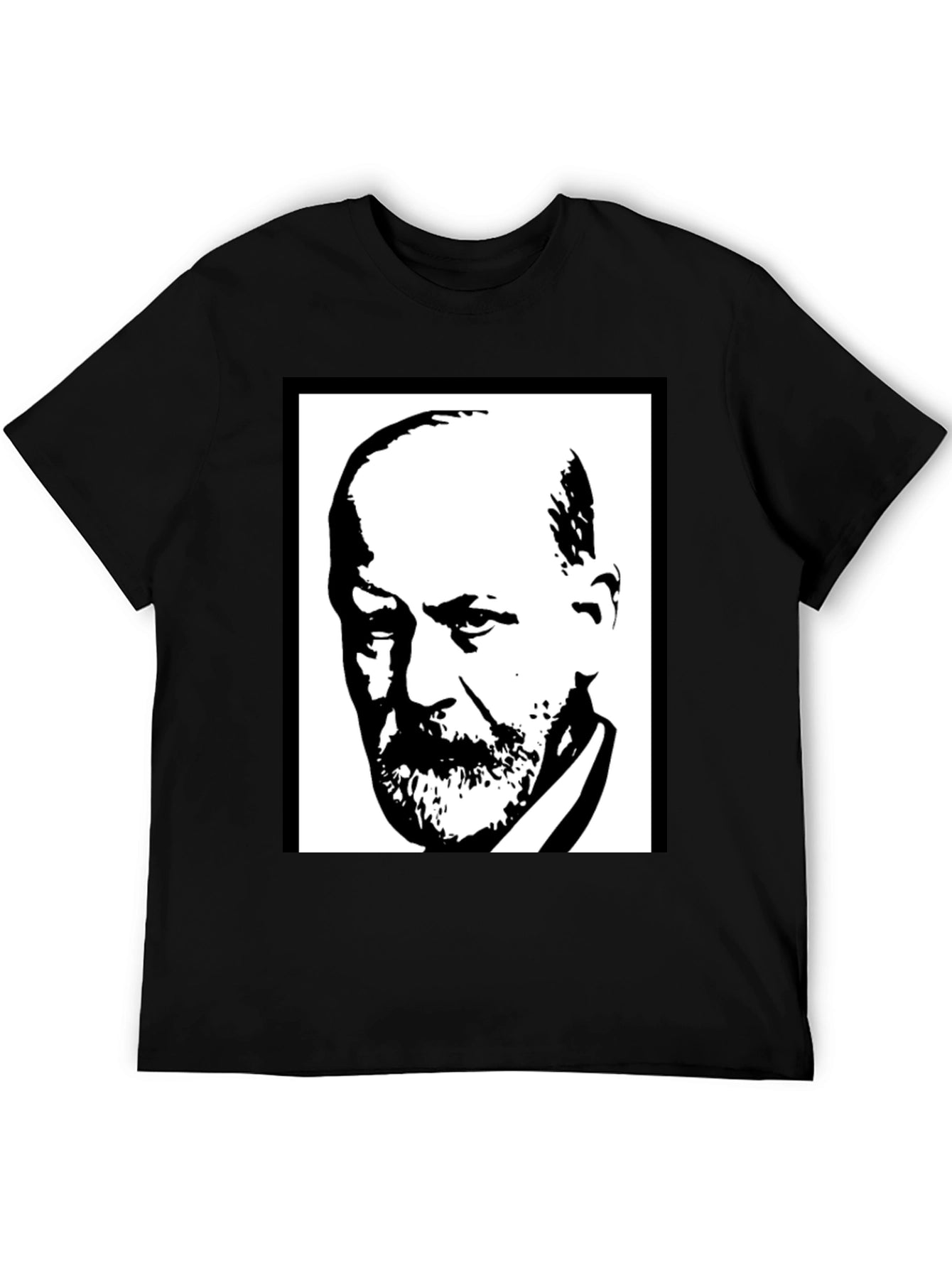Sigmund Freud Graphic Tee - Black Cotton T-Shirt