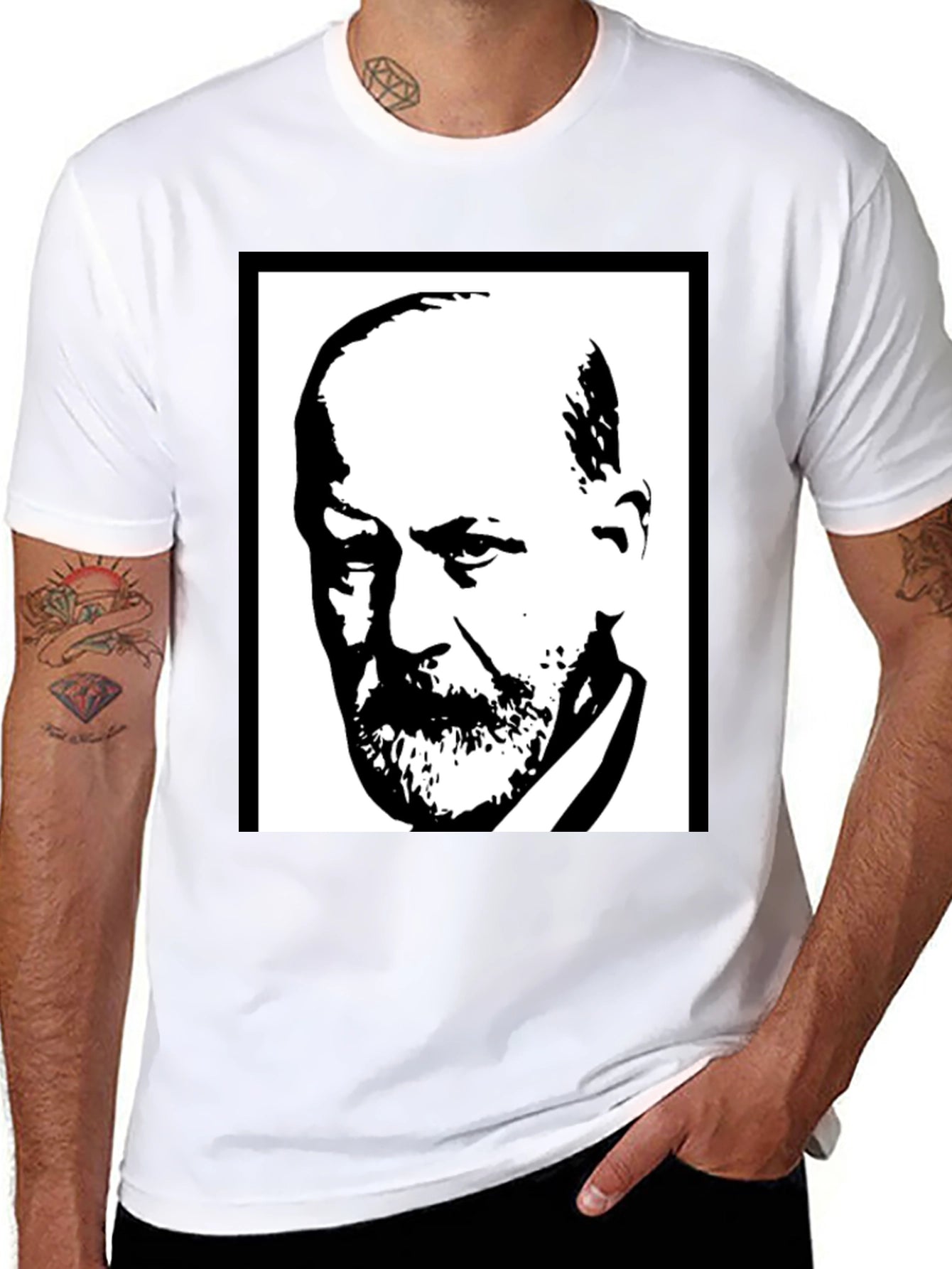 Sigmund Freud Graphic Tee - Black Cotton T-Shirt