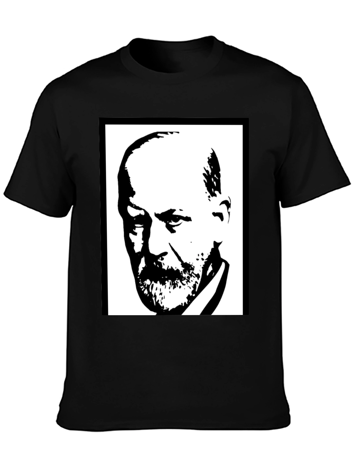 Sigmund Freud Graphic Tee - Black Cotton T-Shirt