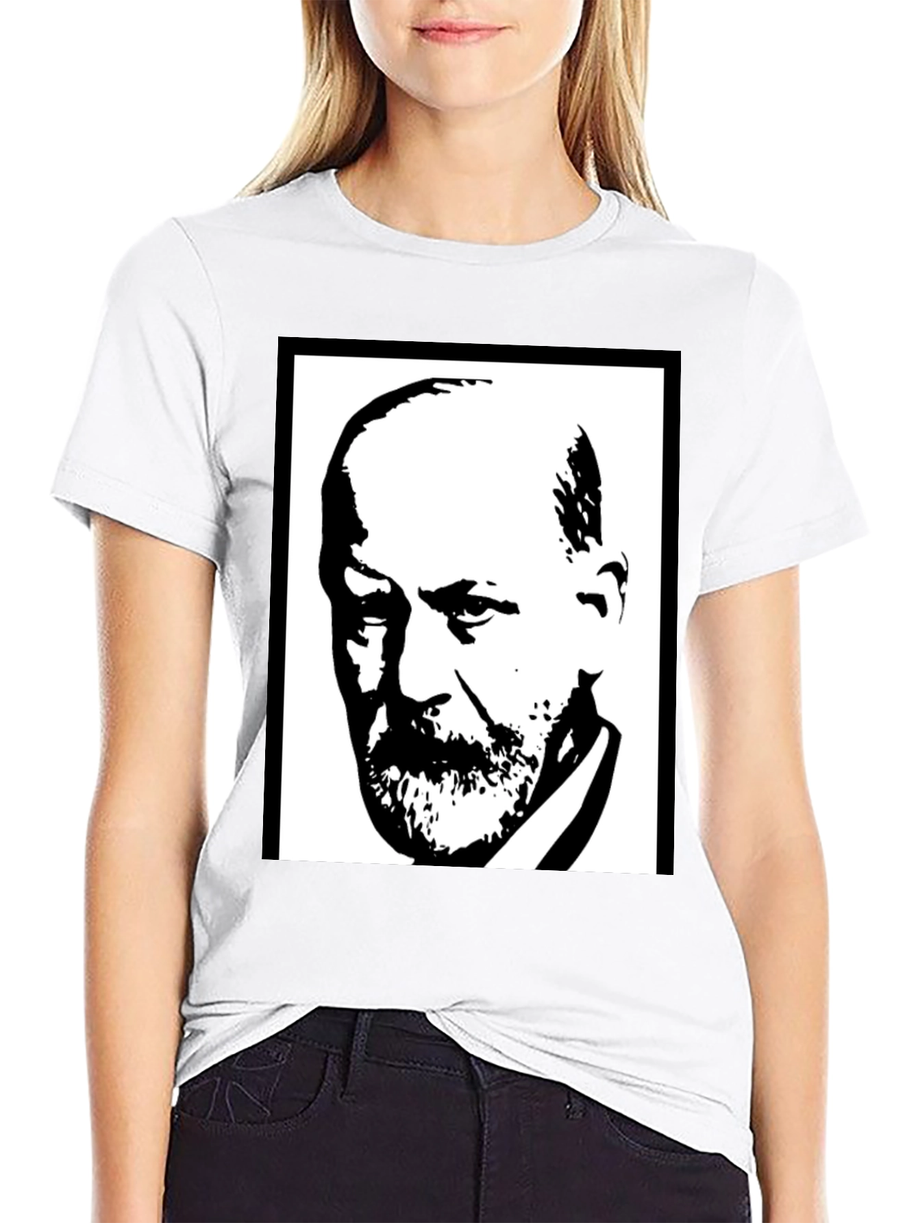 Sigmund Freud Graphic Tee - Black Cotton T-Shirt