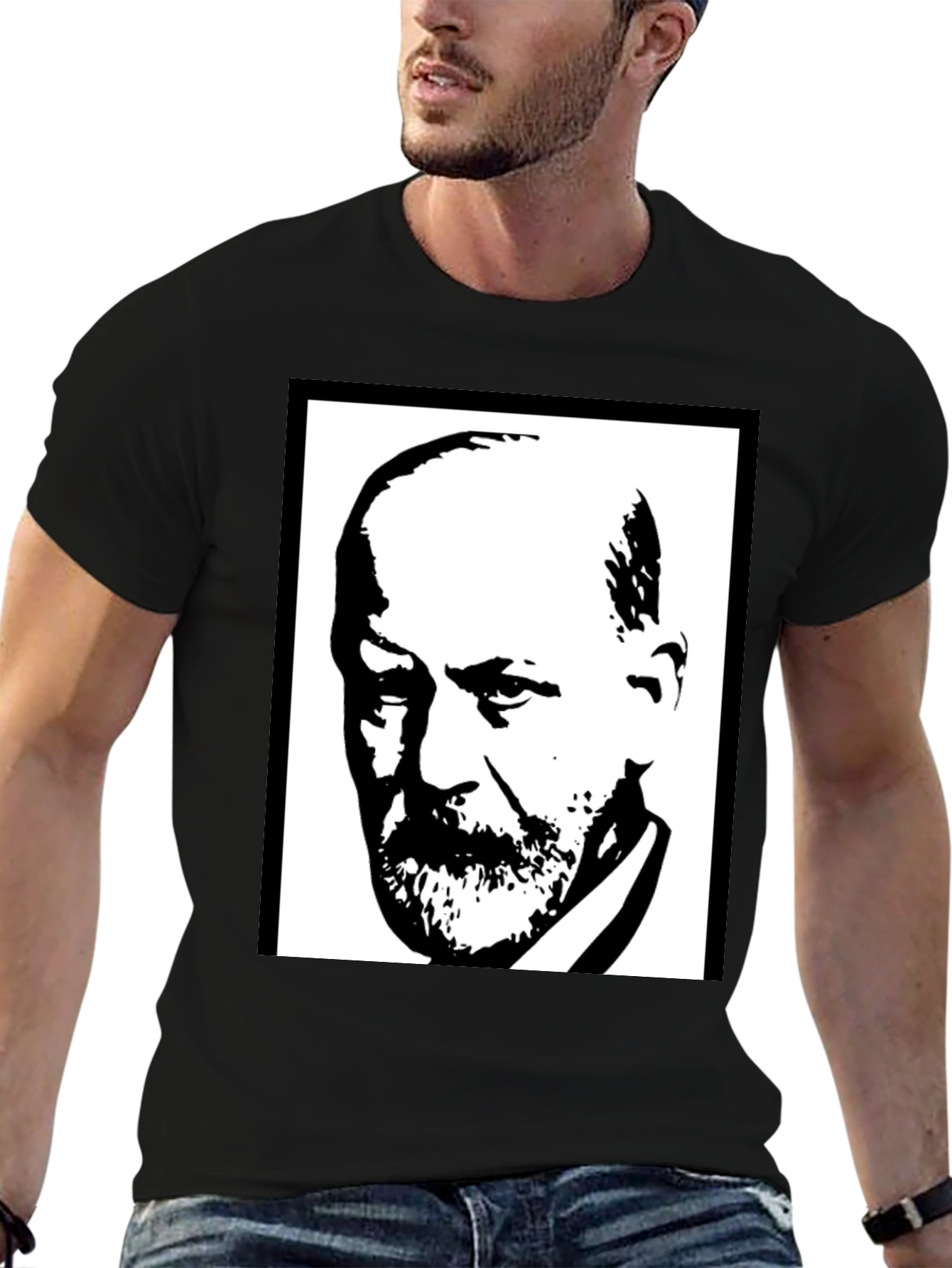Sigmund Freud Graphic Tee - Black Cotton T-Shirt