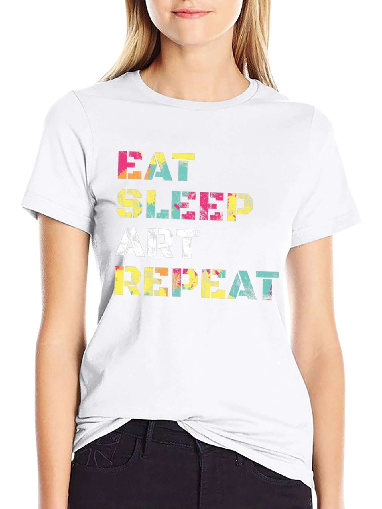 Eat Sleep Art Repeat Graphic Tee
