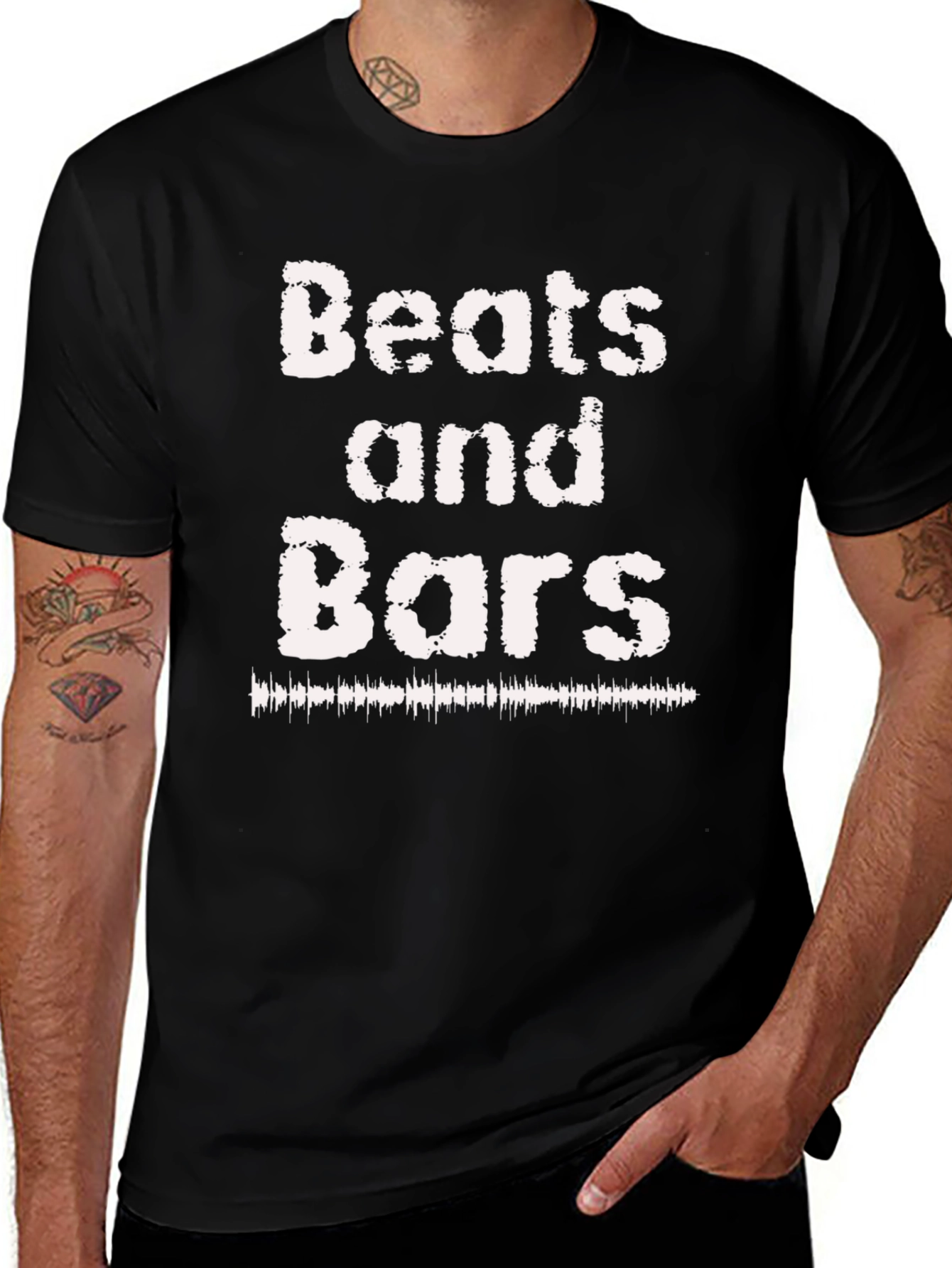 Beats and Bars Black Graphic T-Shirt
