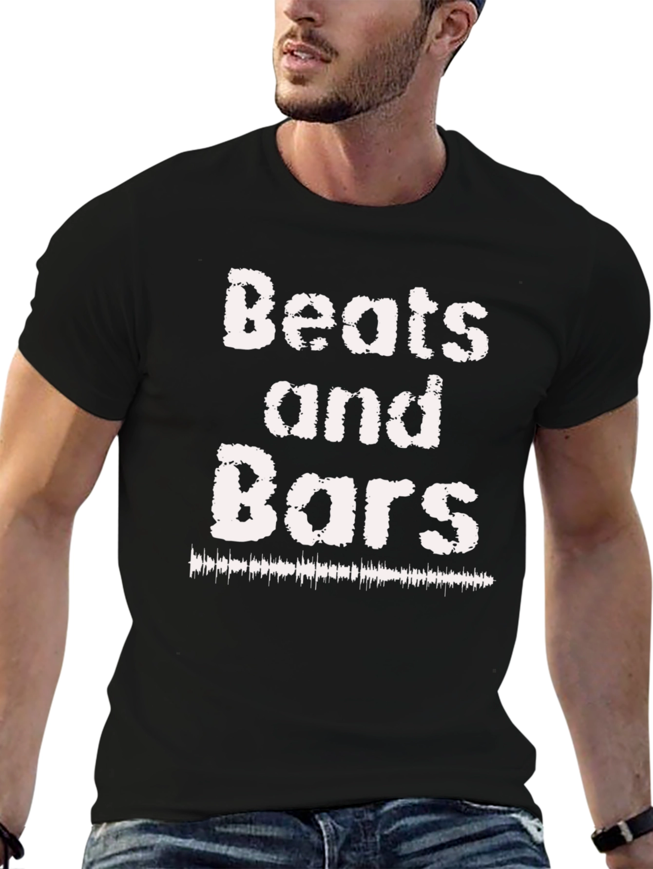 Beats and Bars Black Graphic T-Shirt
