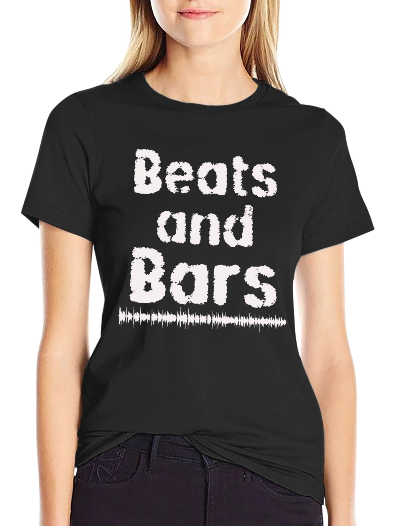 Beats and Bars Black Graphic T-Shirt