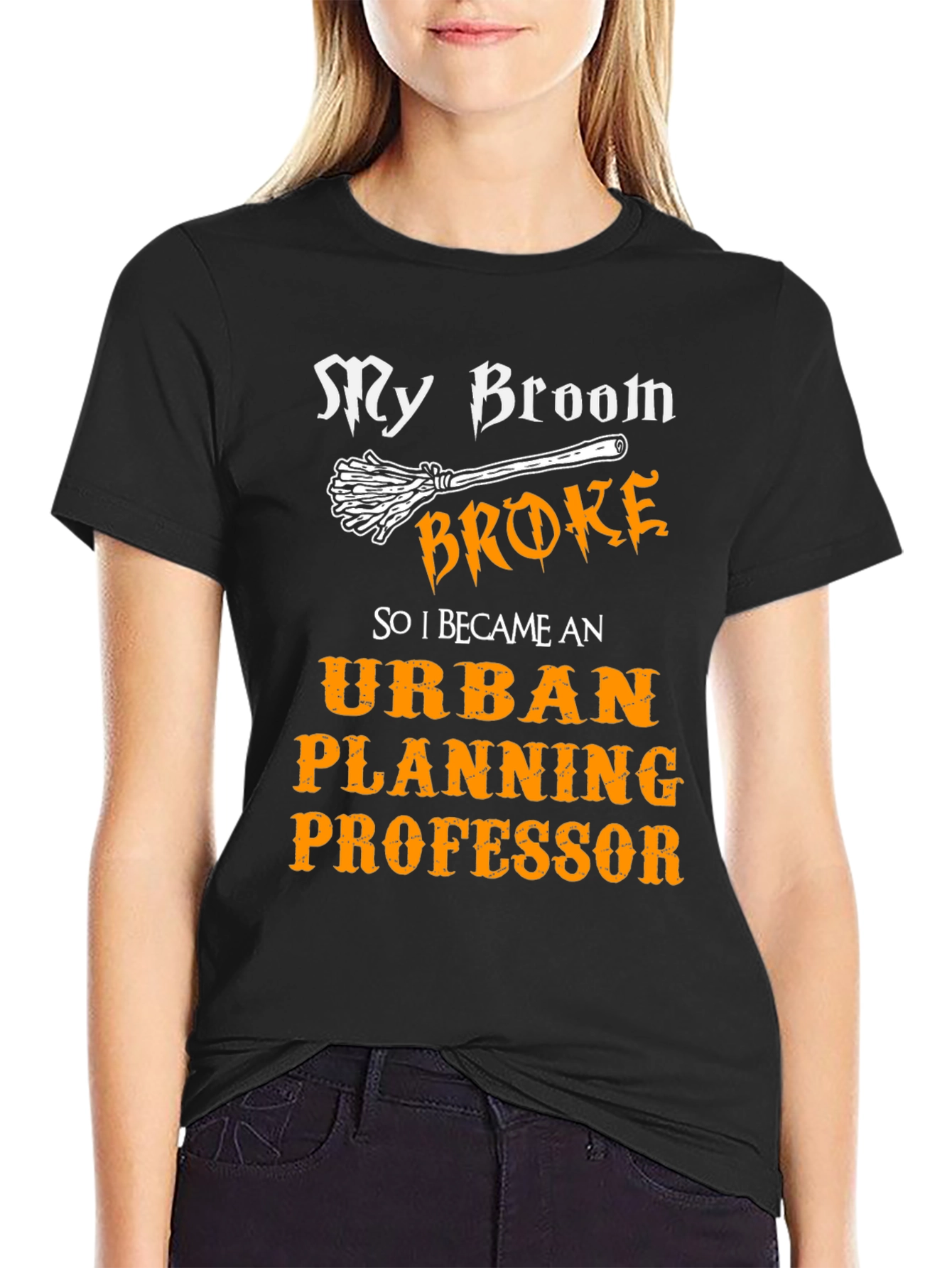 Urban Planning Professor T-Shirt - Broken Broom