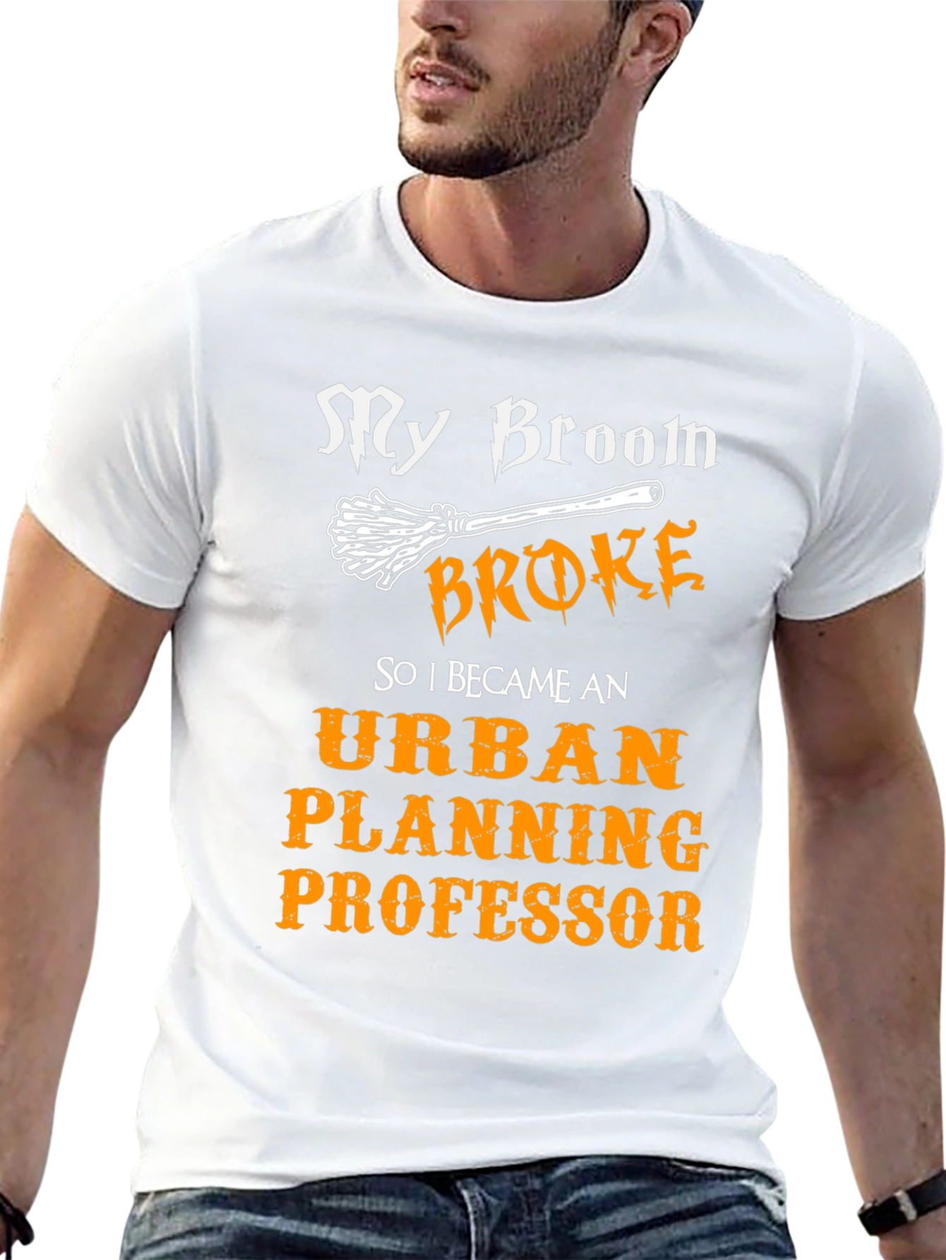 Urban Planning Professor T-Shirt - Broken Broom