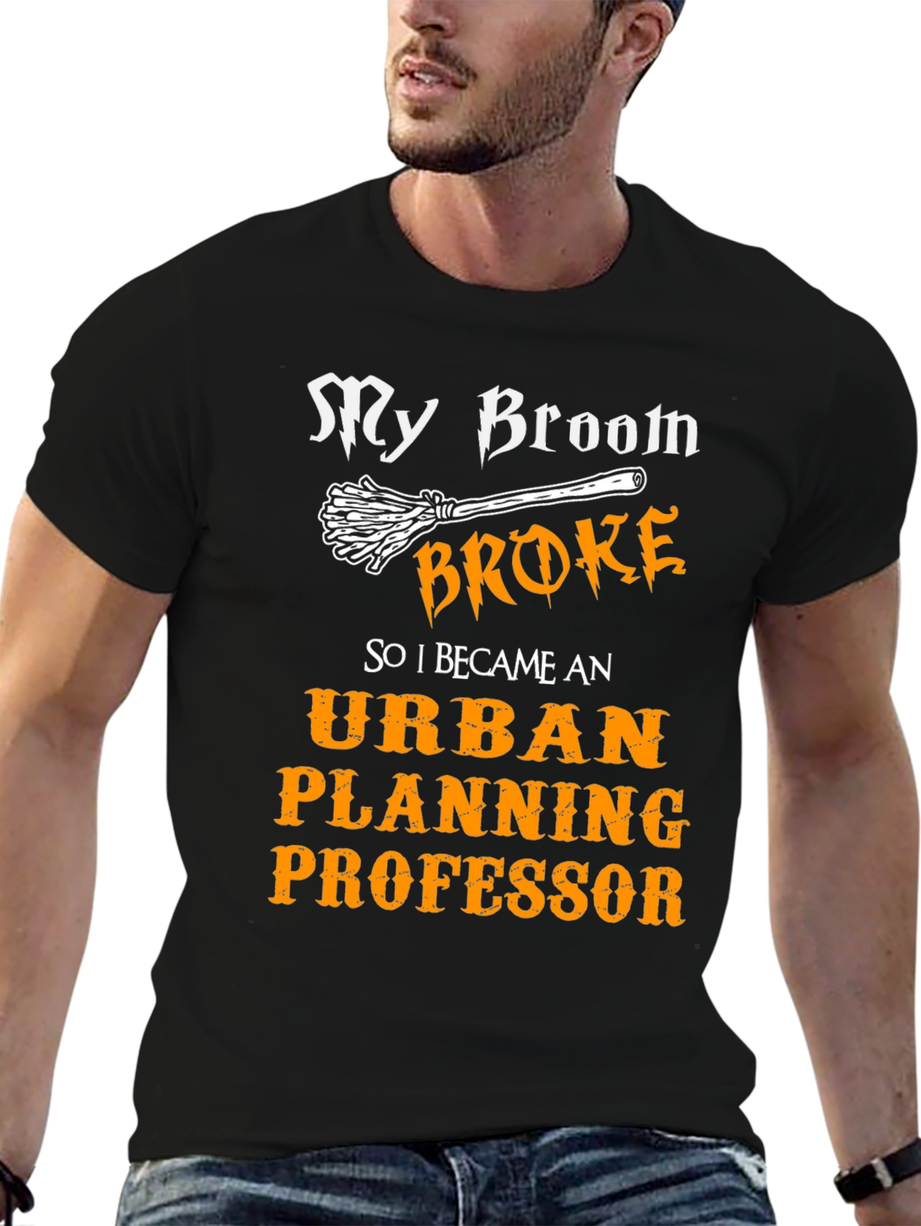Urban Planning Professor T-Shirt - Broken Broom