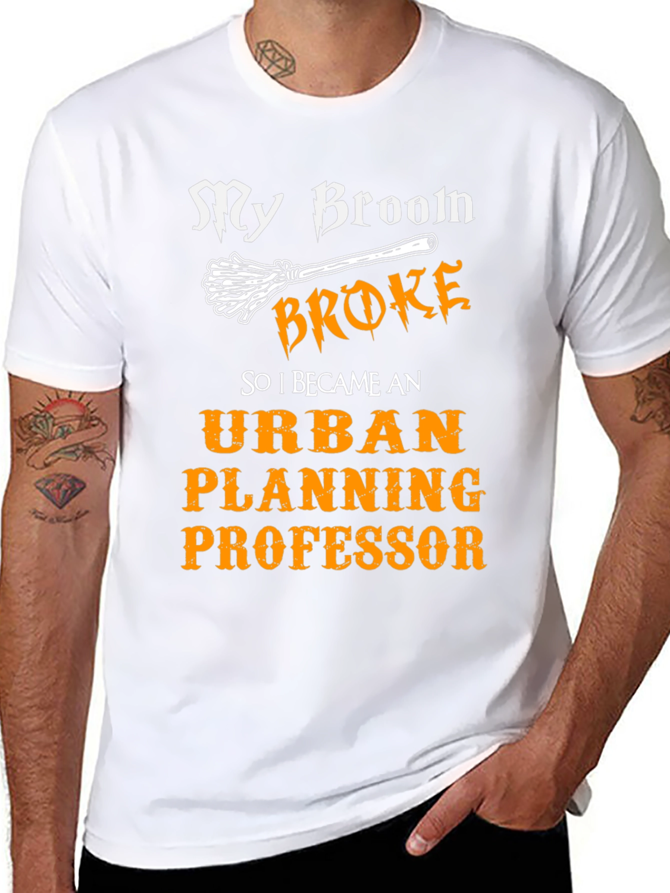 Urban Planning Professor T-Shirt - Broken Broom