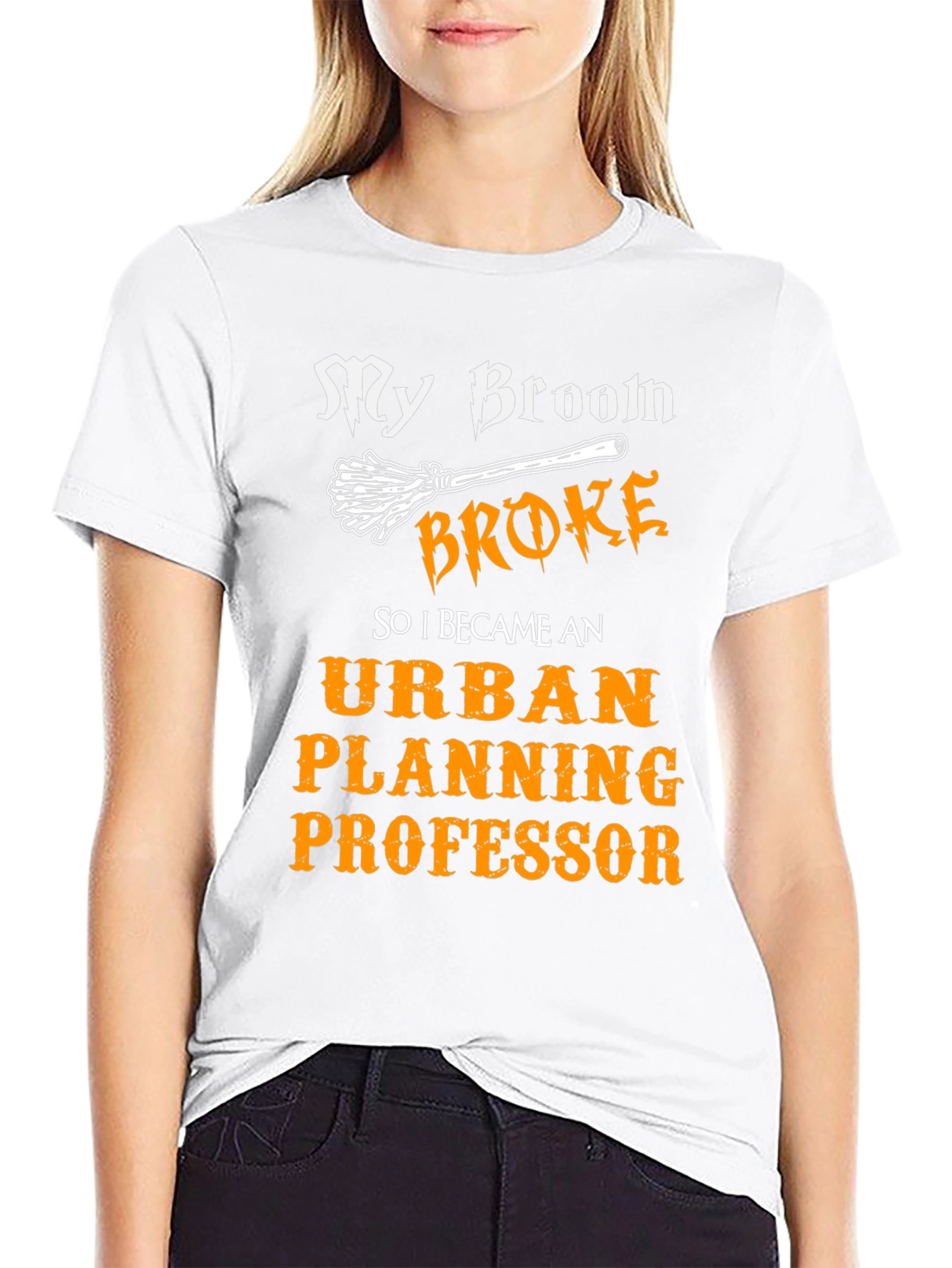 Urban Planning Professor T-Shirt - Broken Broom