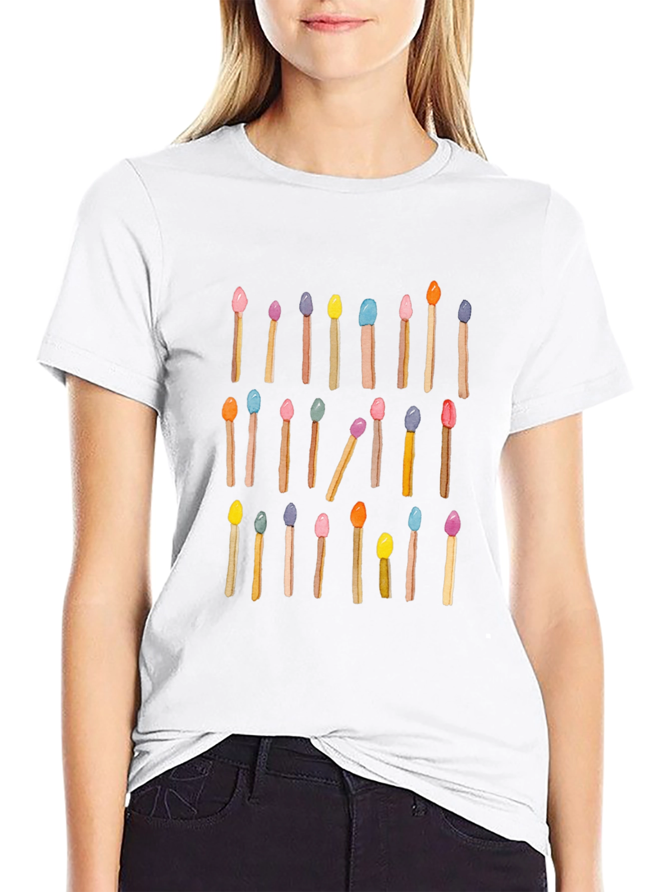 Colorful Matches Graphic T-Shirt