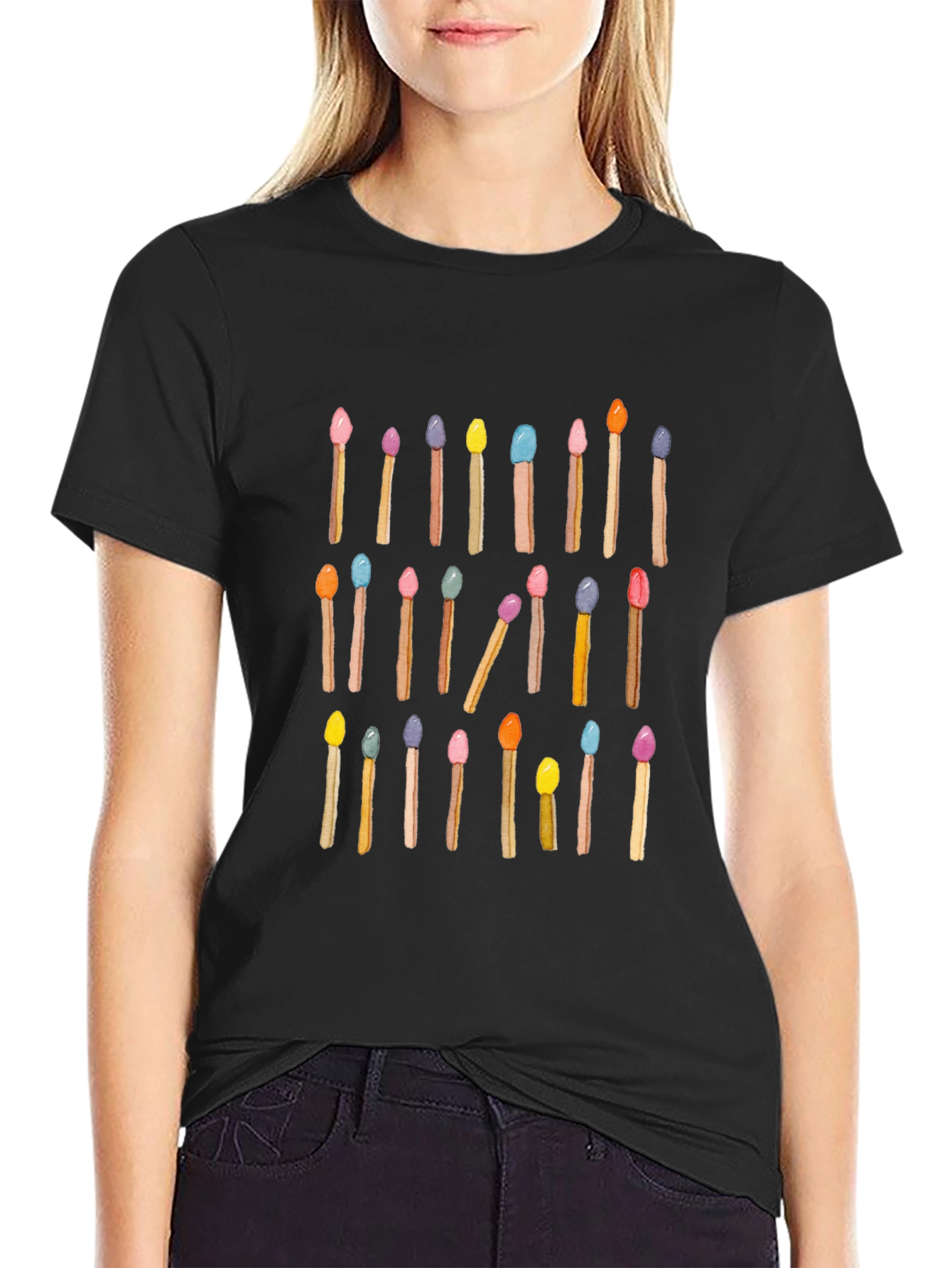 Colorful Matches Graphic T-Shirt