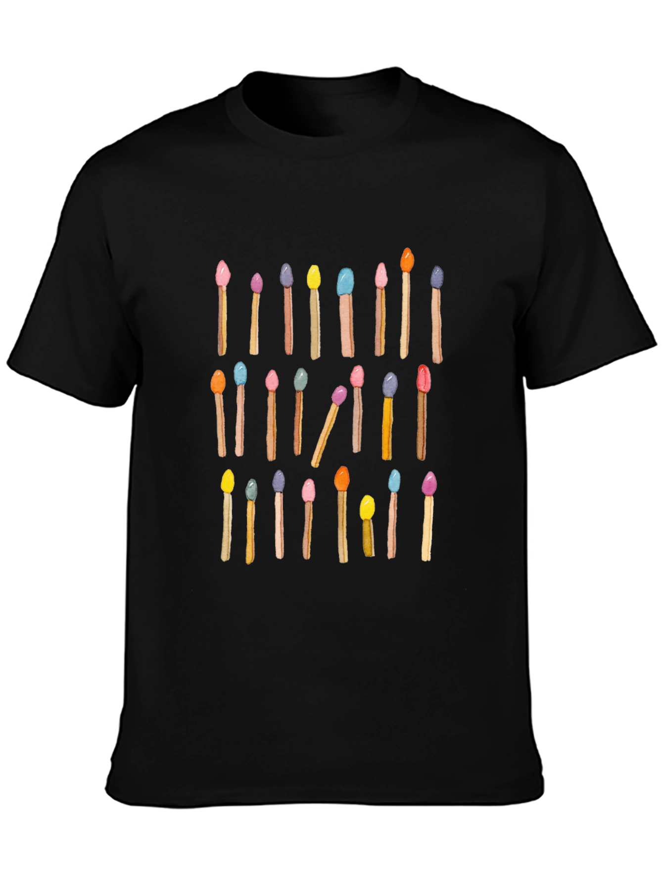 Colorful Matches Graphic T-Shirt