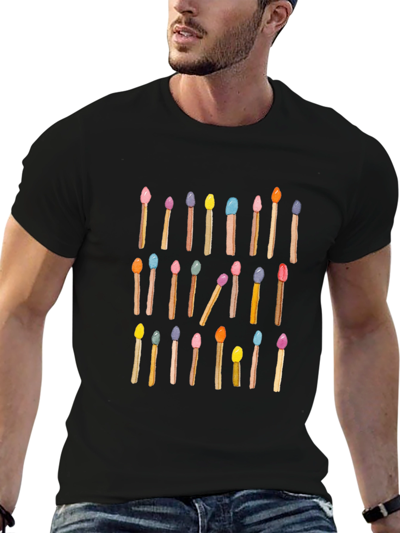 Colorful Matches Graphic T-Shirt